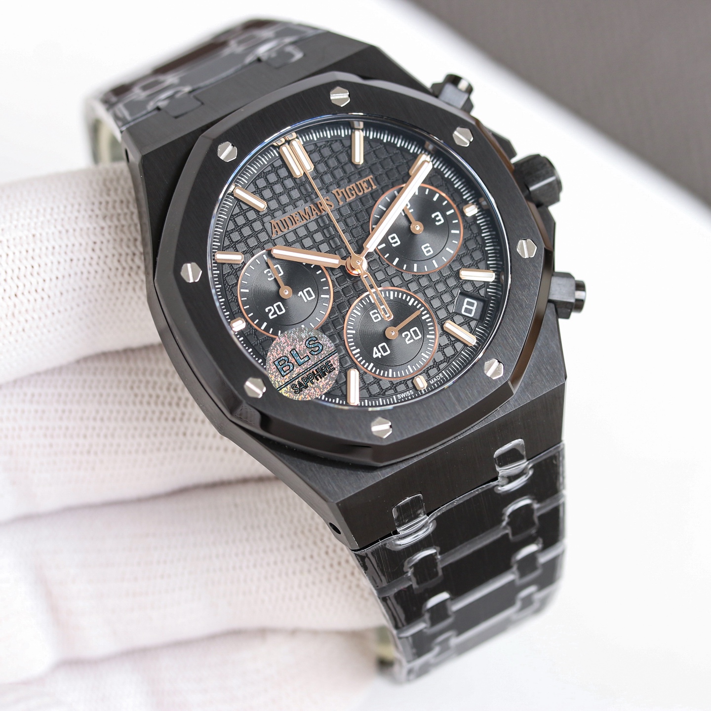 Audemars Piguet Royal Oak Offshore Chronograph 26240CE.OO.1225CE.98 black ceramic case and bezel, blue dial, black ceramic bracelet 43mm Men's Automatic