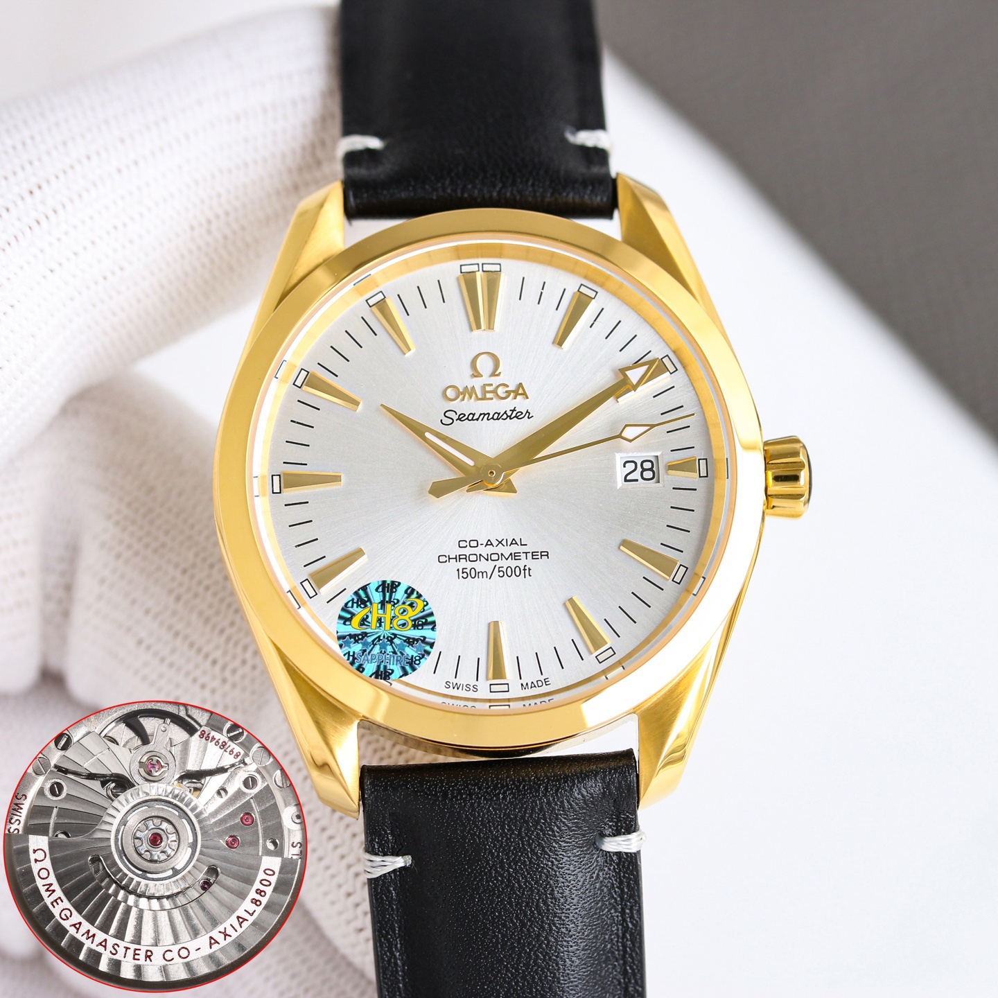 Omega Seamaster Aqua Terra 150M 39mm rose gold case, rose gold bezel, silver dial, brown leather strap 39mm Men's Automatic