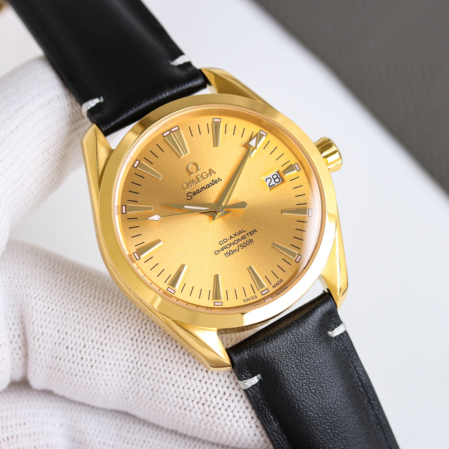 Omega Seamaster Aqua Terra 150M 39mm rose gold case, rose gold bezel, silver dial, brown leather strap 39mm Men's Automatic