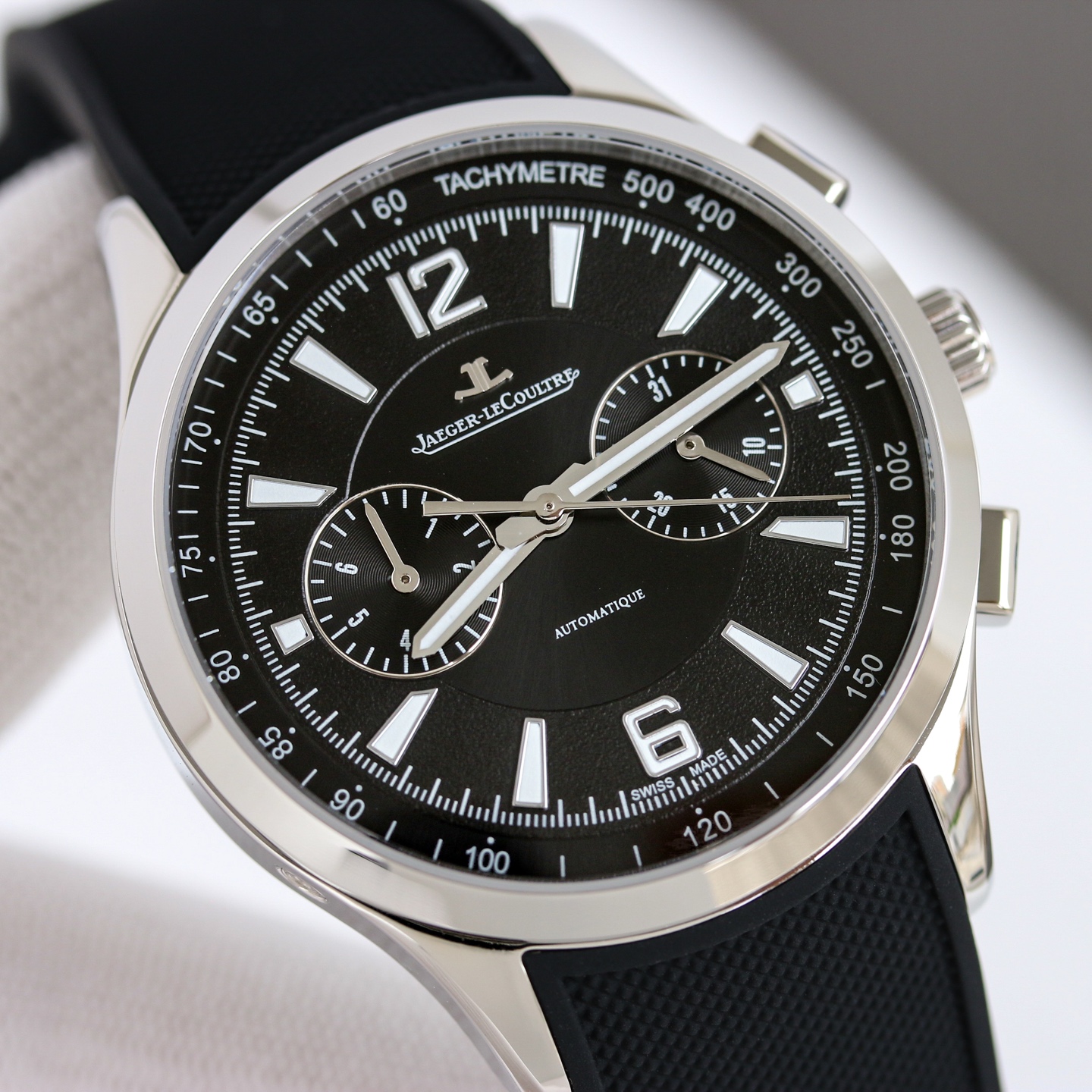 Jaeger-LeCoultre Master Compressor Chronograph stainless steel case, black bezel, black dial, black rubber strap 41.5mm Men's Automatic