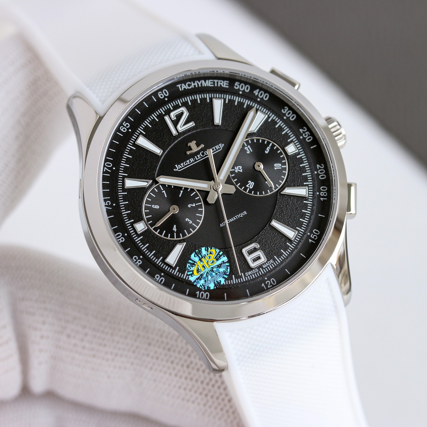 Jaeger-LeCoultre Master Compressor Chronograph stainless steel case, black bezel, black dial, black rubber strap 41.5mm Men's Automatic