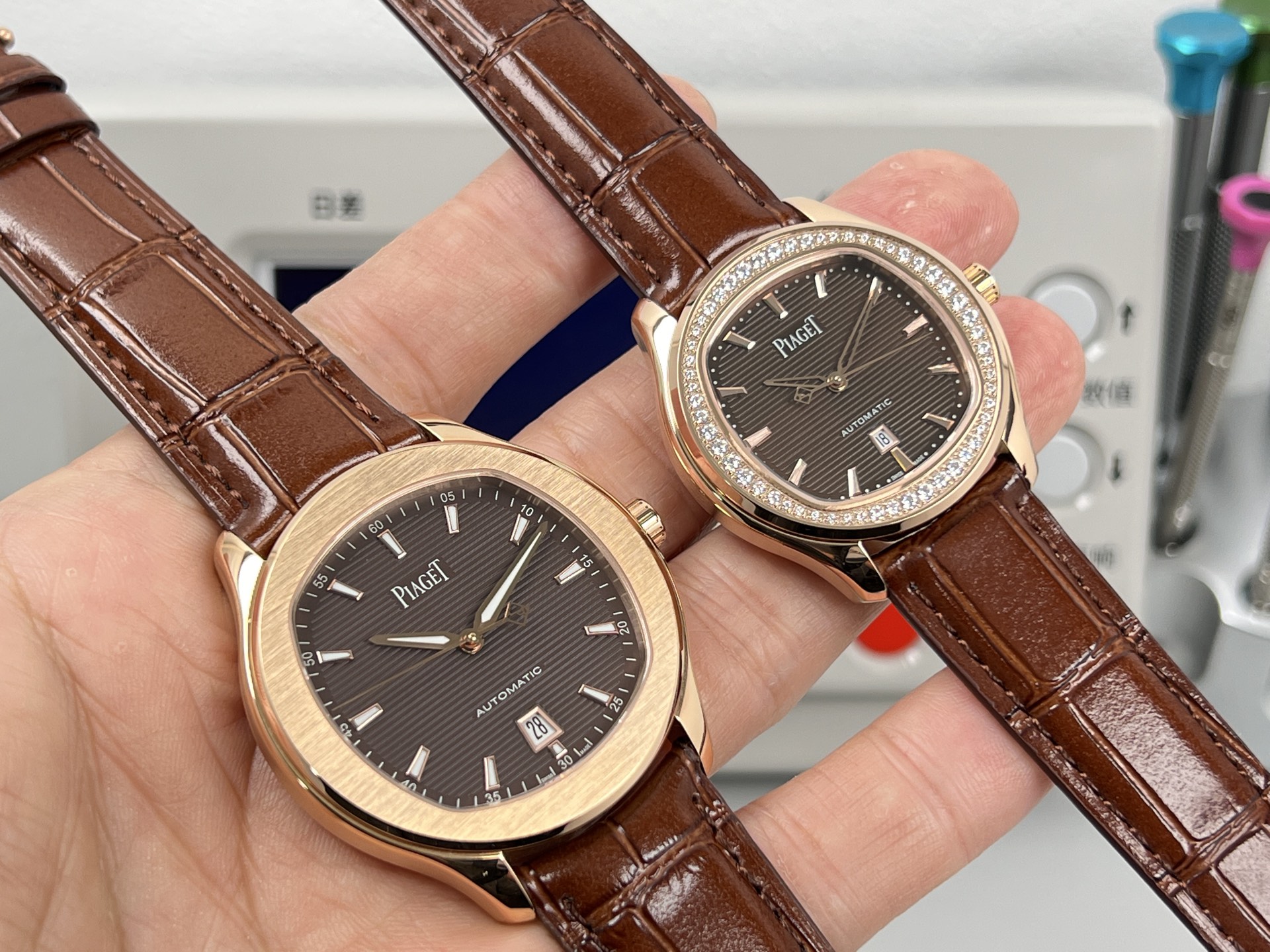Piaget Polo Date G0A48021 Rose gold case, brown dial, dark brown leather strap 42mm Men's Automatic
