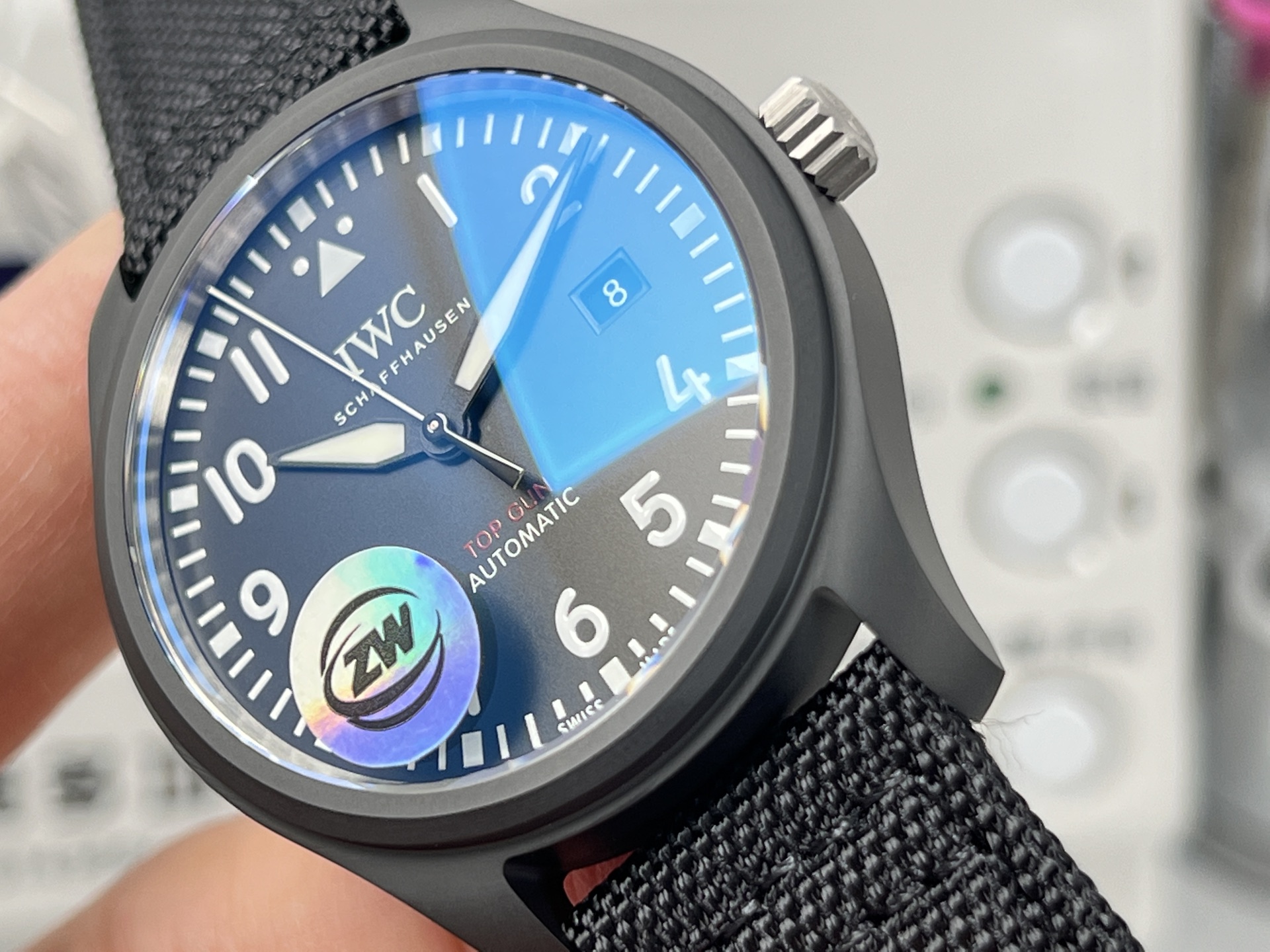 IWC Pilot's Watch Automatic Top Gun black ceramic case, black dial, black textile strap 41mm Men's Automatic