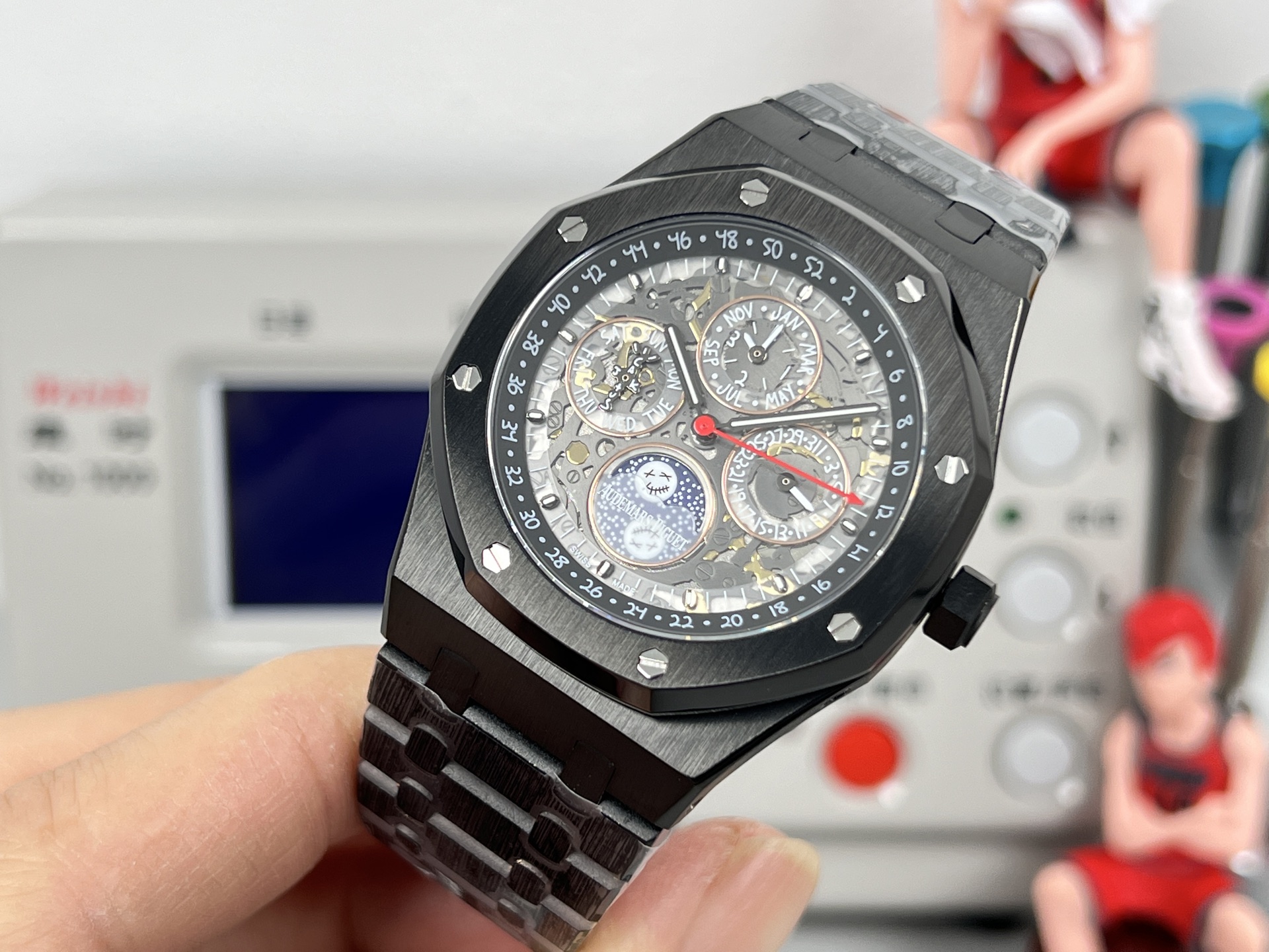 Audemars Piguet Royal Oak Perpetual Calendar Chronograph black ceramic case and bezel, grey dial, black rubber strap 44mm Men's Automatic