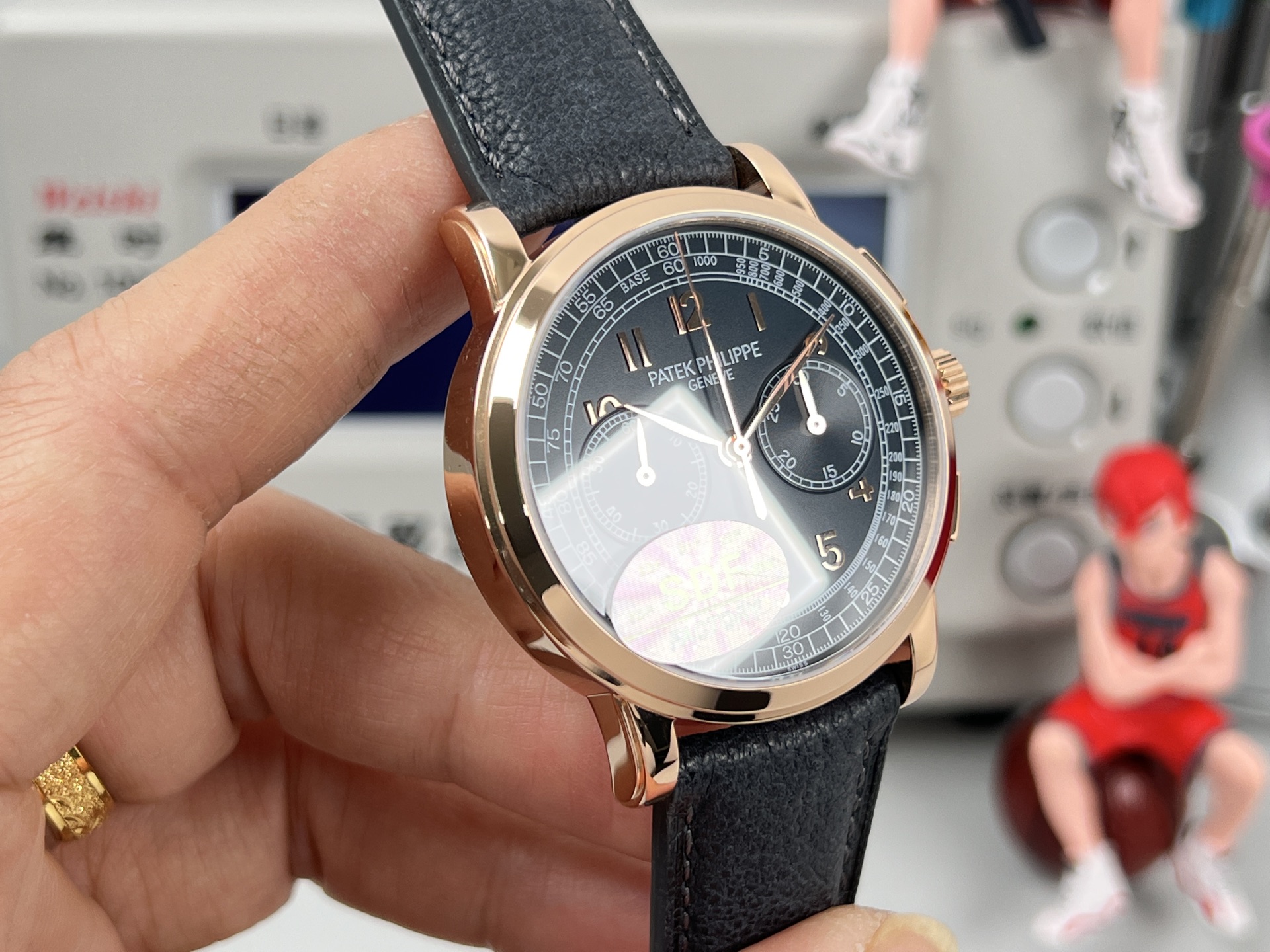 Patek Philippe Cronografo Complicazioni 5170R cassa in oro rosa, quadrante nero, cinturino nero 39mm Meccanico da uomo