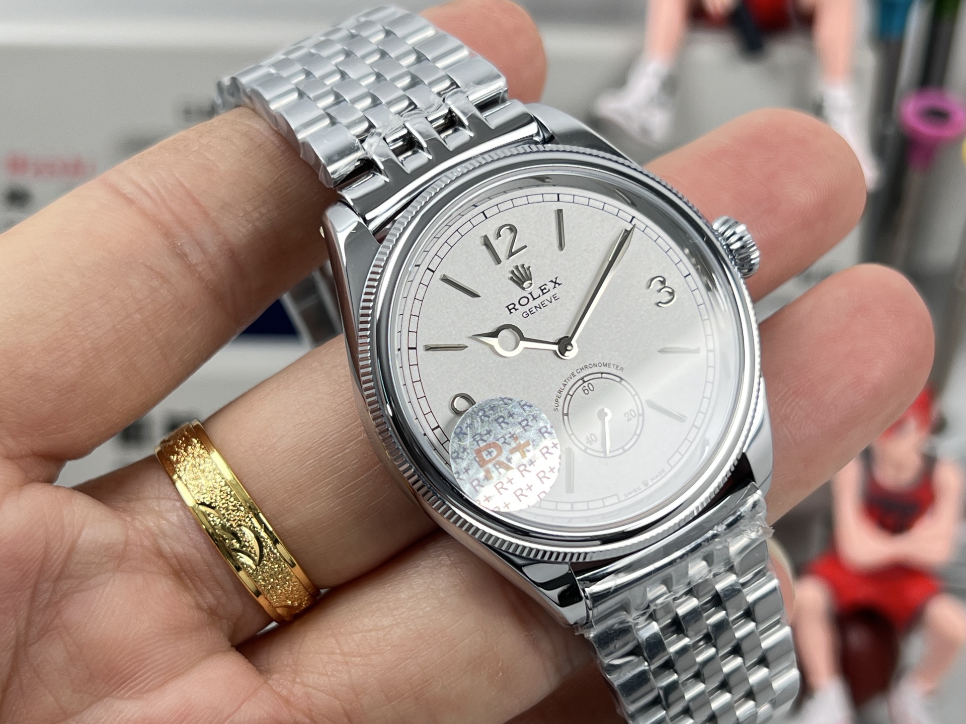 Rolex Cellini Prince silver case, silver bezel, white dial, silver bracelet 44mm Men's Manual Wind
