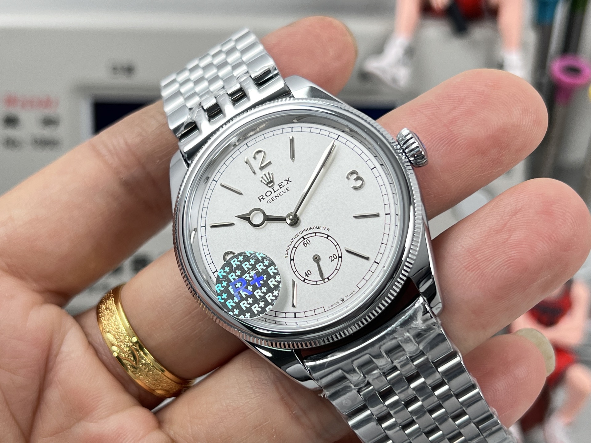 Rolex Cellini Prince silver case, silver bezel, white dial, silver bracelet 44mm Men's Manual Wind