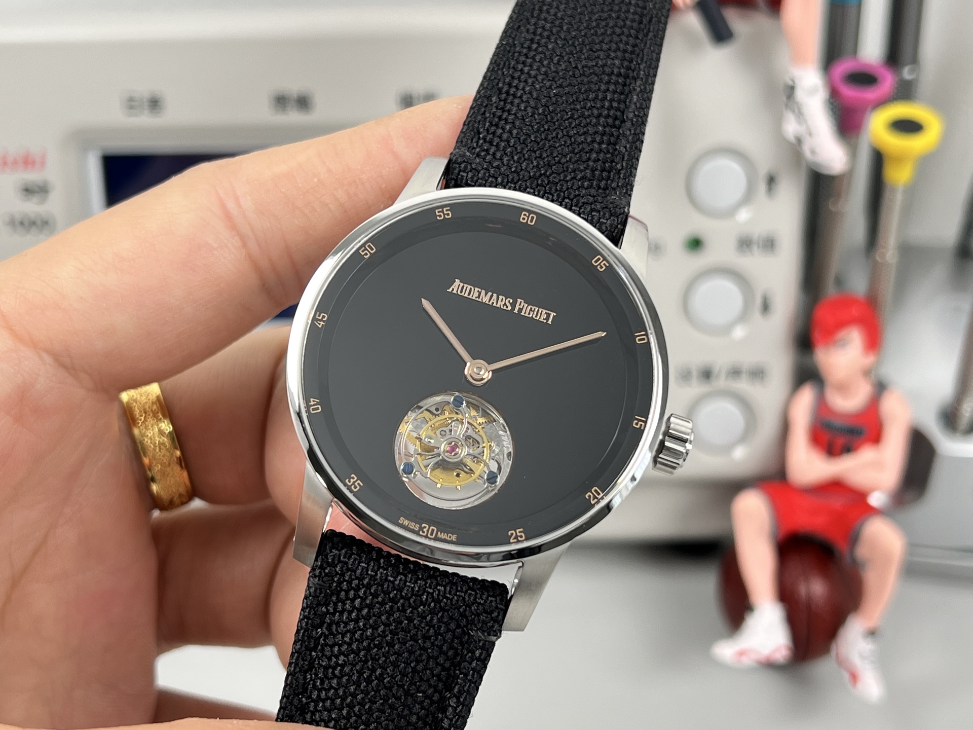 Audemars Piguet CODE 11.59 by Audemars Piguet Flying Tourbillon 26396NB.OO.D002KB.01 black ceramic and white gold case, black bezel, black dial, black textured strap 41mm Men's Automatic