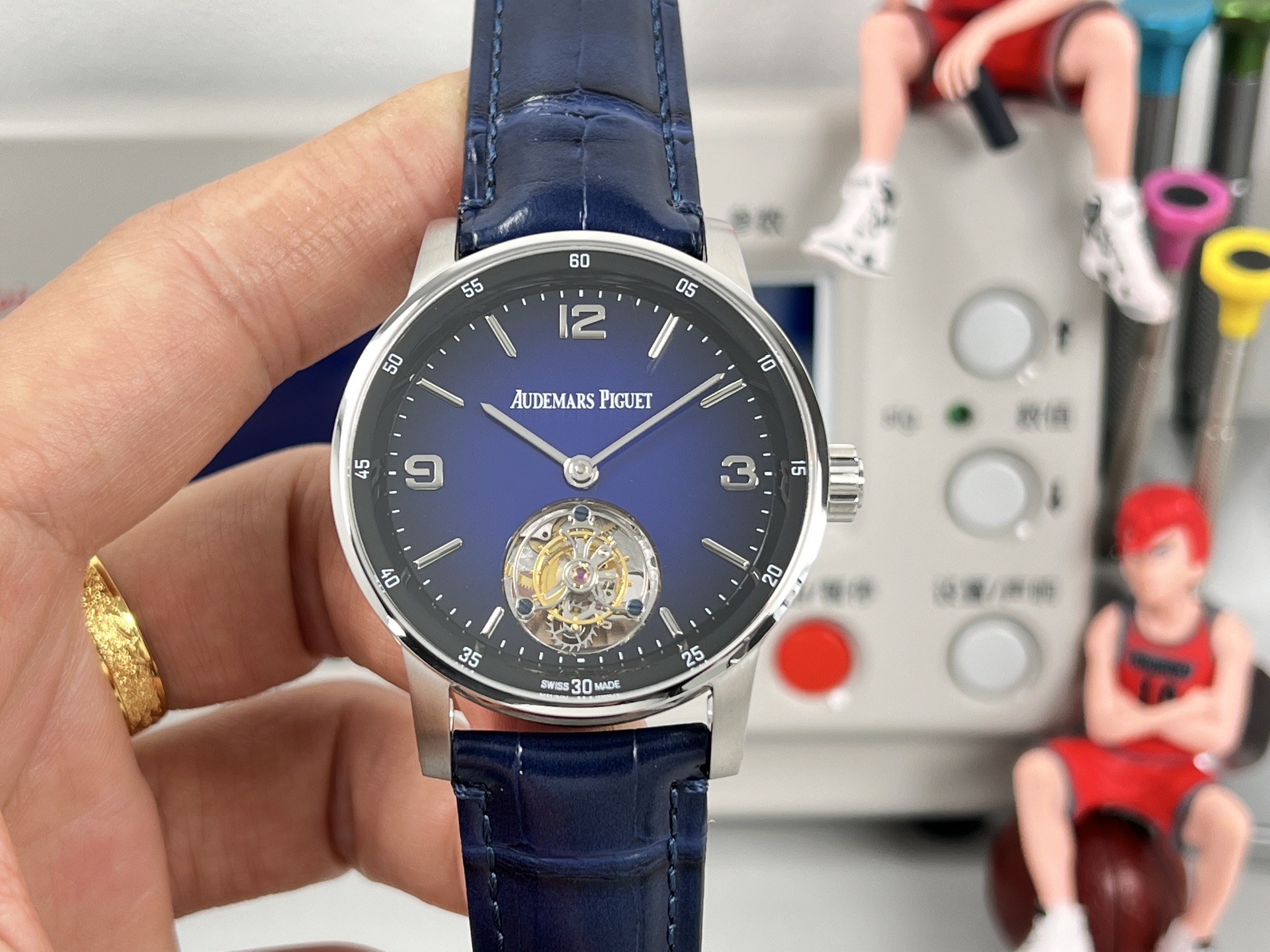 Audemars Piguet Code 11 59 Selfwinding Flying Tourbillon stainless steel case blue bezel blue dial blue leather strap 41mm Men s Automatic | BUY WATCHES USA luxury watches