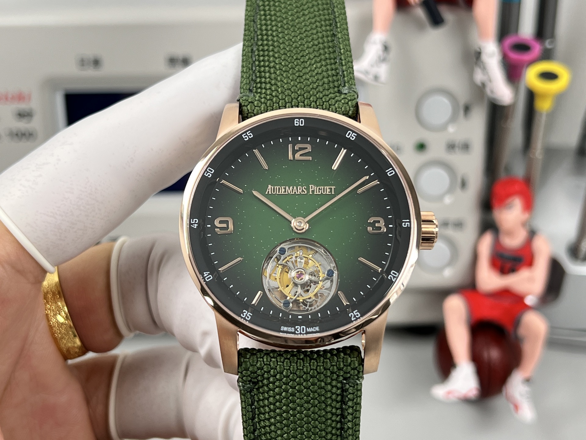 Audemars Piguet Code 11 59 Selfwinding Flying Tourbillon rose gold case green dial green fabric strap 41mm Men s Automatic | BUY WATCHES USA luxury watches