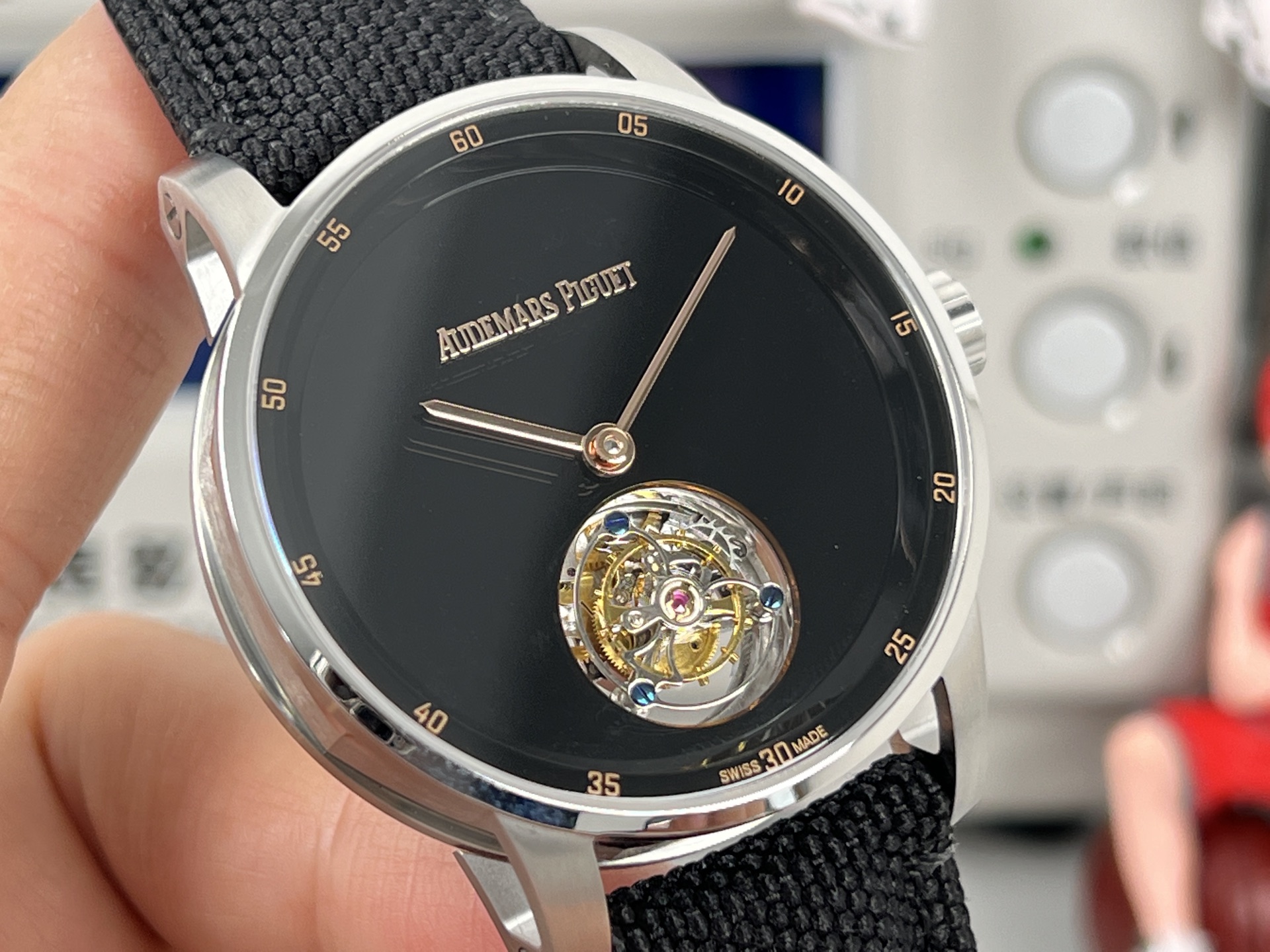 Audemars Piguet Code 11.59 Flying Tourbillon white gold case, black bezel, black dial, black fabric strap 41mm Men's Automatic