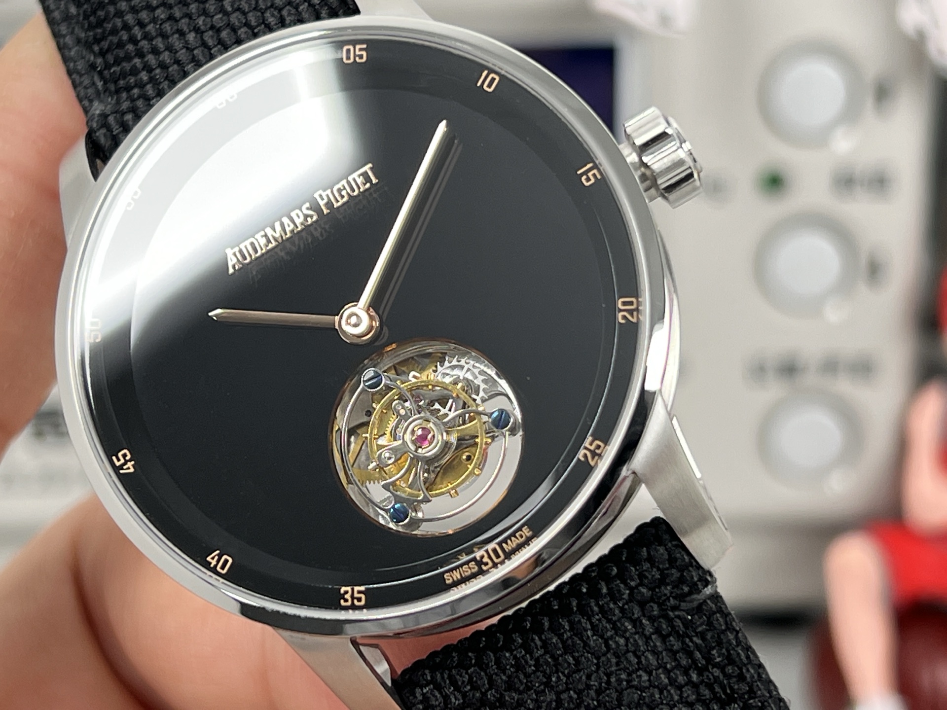 Audemars Piguet Code 11.59 Flying Tourbillon white gold case, black bezel, black dial, black fabric strap 41mm Men's Automatic