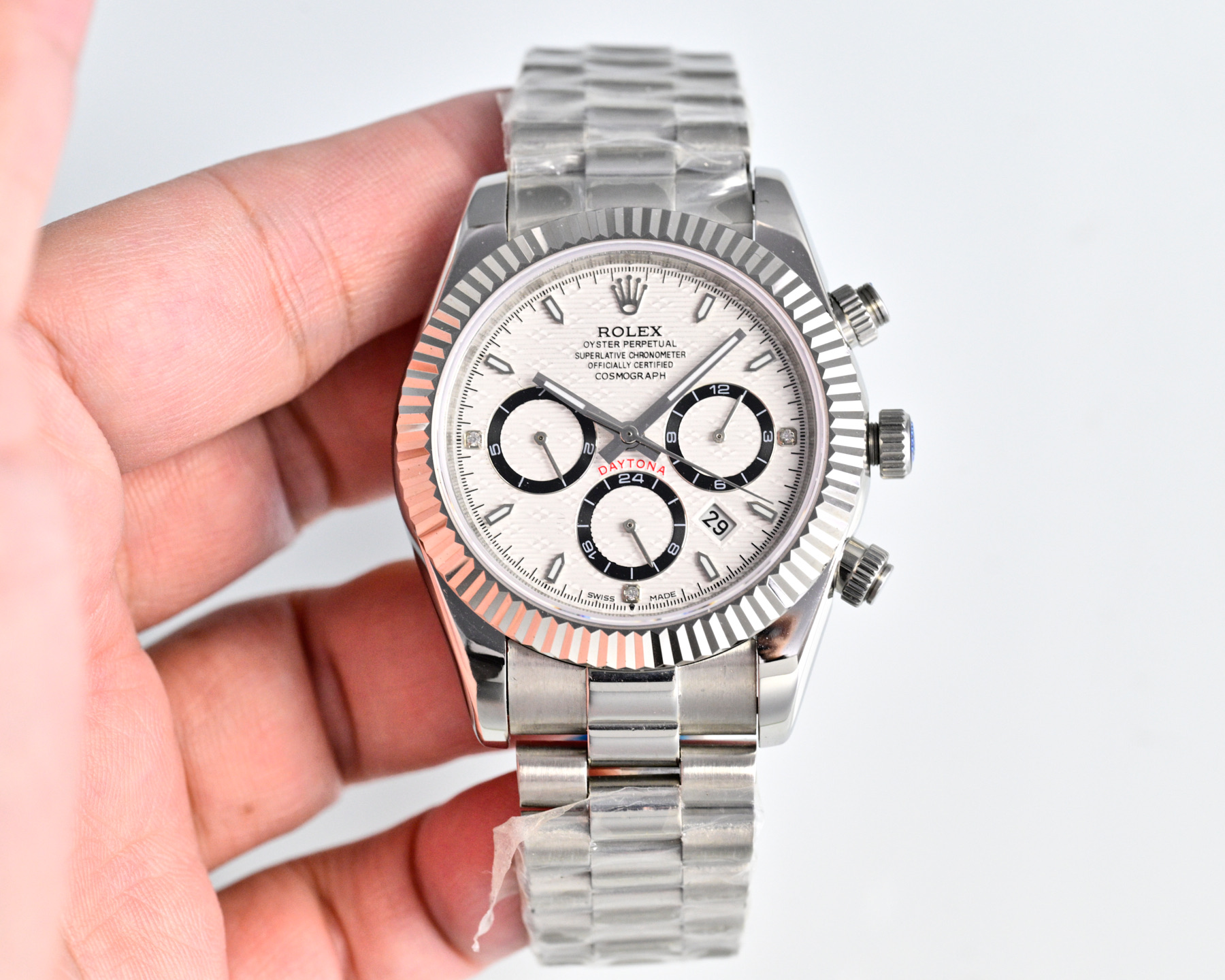 Rolex Cosmograph Daytona Yellow gold case, fluted bezel, champagne dial, yellow gold bracelet 40mm Men's Automatic