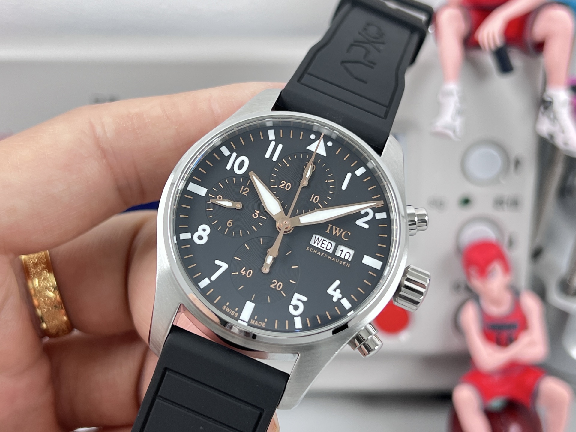 IWC Pilot's Watch Chronograph IW388116 black dial, stainless steel case, black rubber strap 41mm Men's Automatic