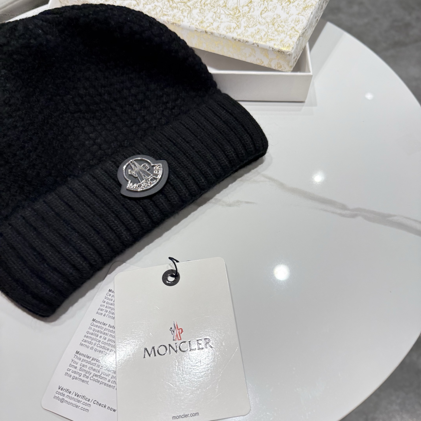 【MONCLER蒙口】2026秋冬新款男女款羊毛兔毛针织毛线帽，大牌简约～秋冬穿搭必备 