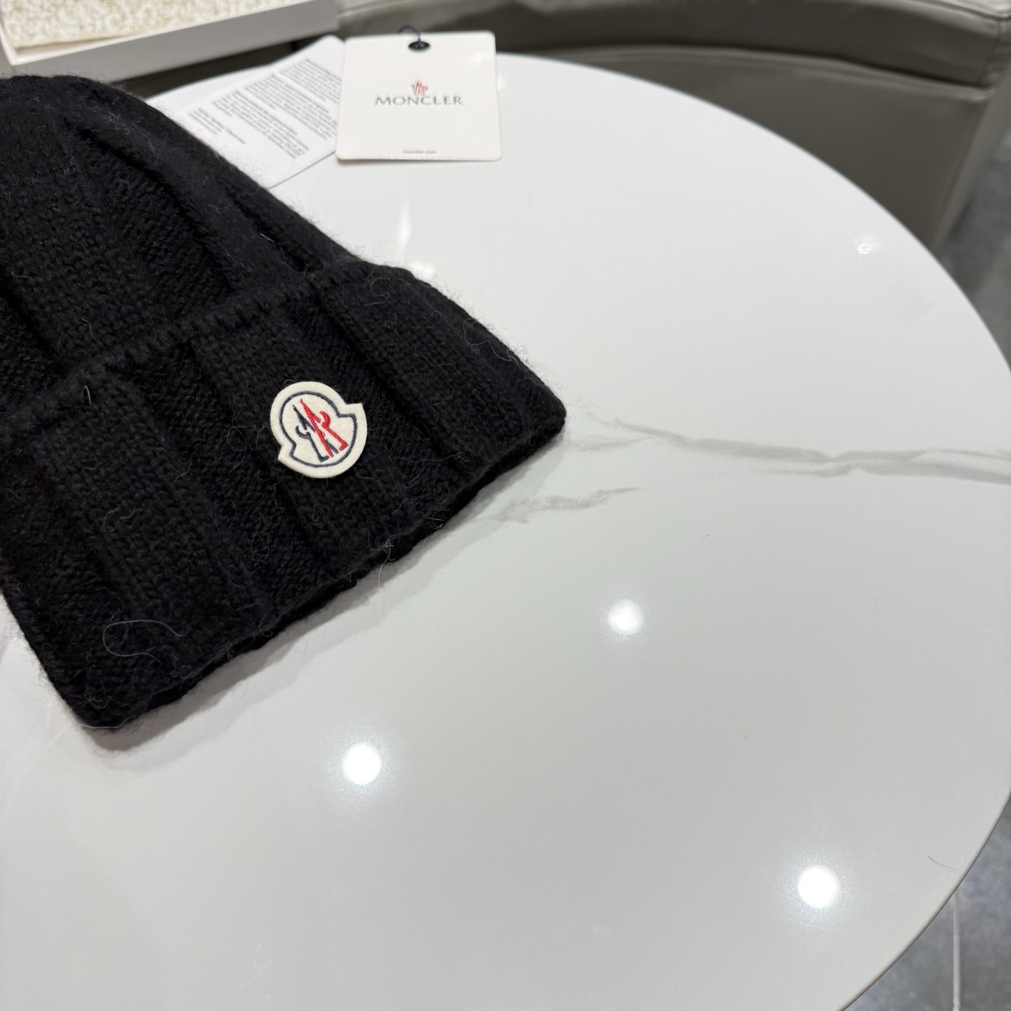 【MONCLER蒙口】2026秋冬新款男女款羊毛兔毛针织毛线帽，大牌简约～秋冬穿搭必备