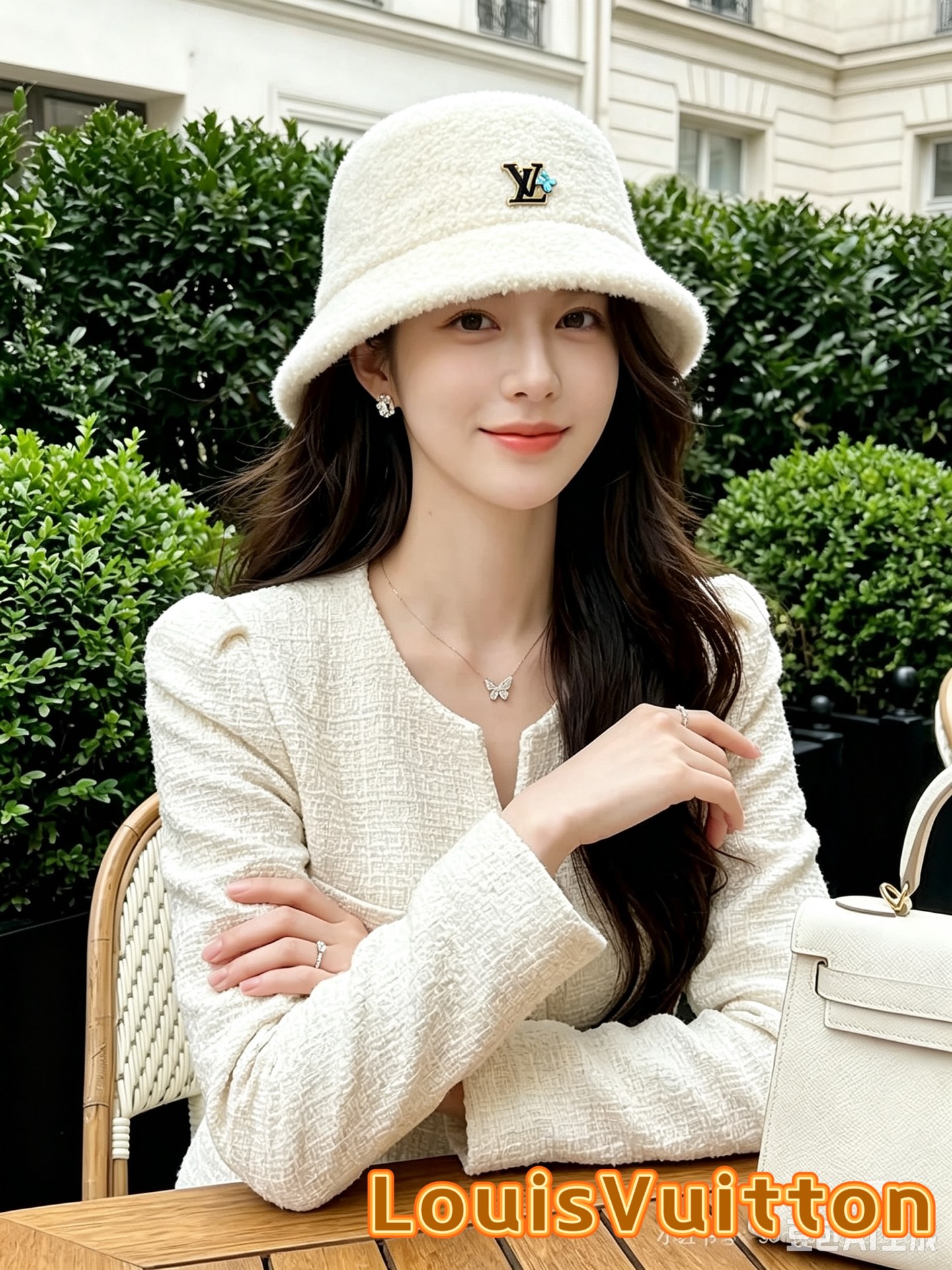 Chanel香奈儿新款羊羔毛渔夫帽，简约名媛风，头围57cm