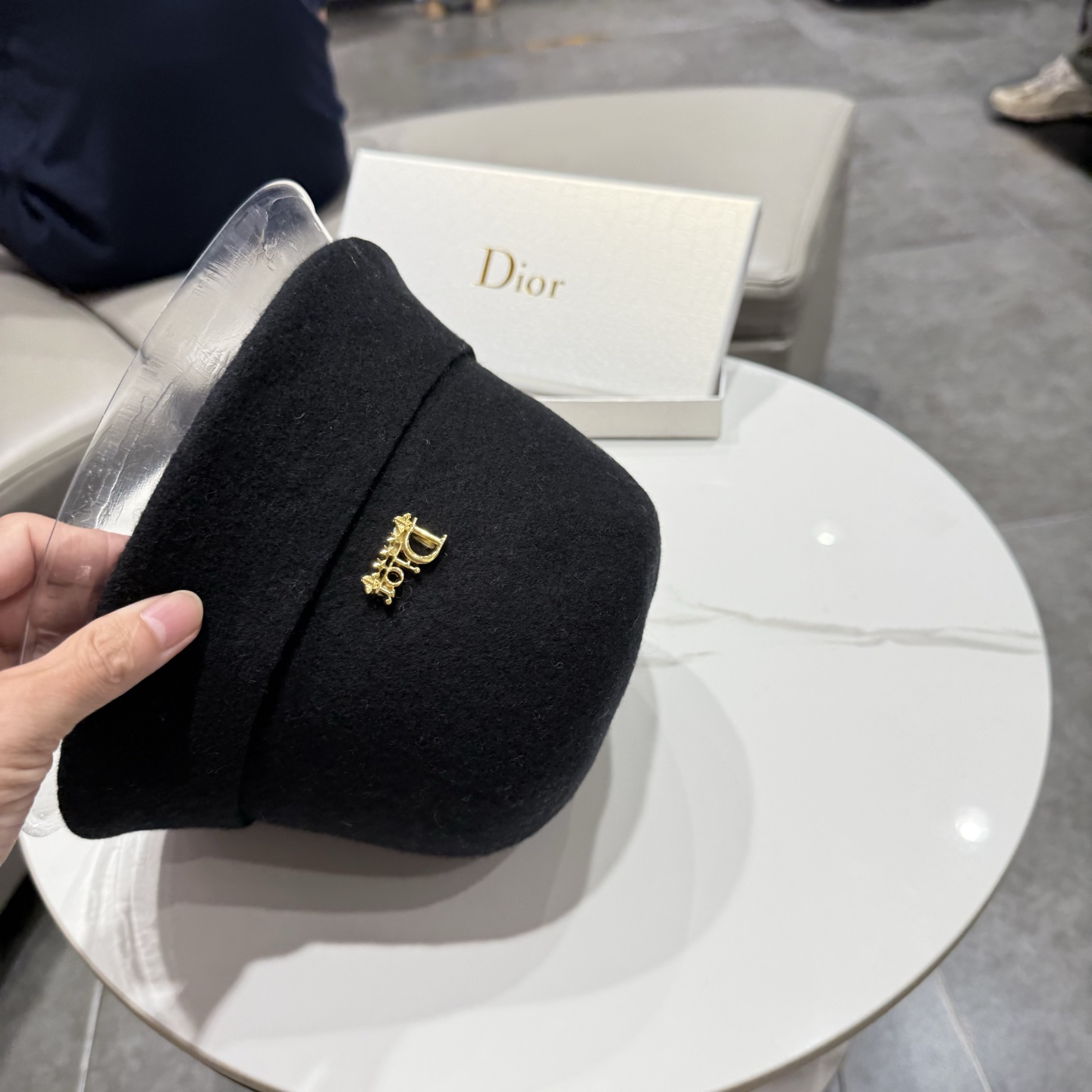 DIOR迪奥品质澳洲羊毛高级感礼帽女秋冬法式优雅气质名媛风渔夫帽