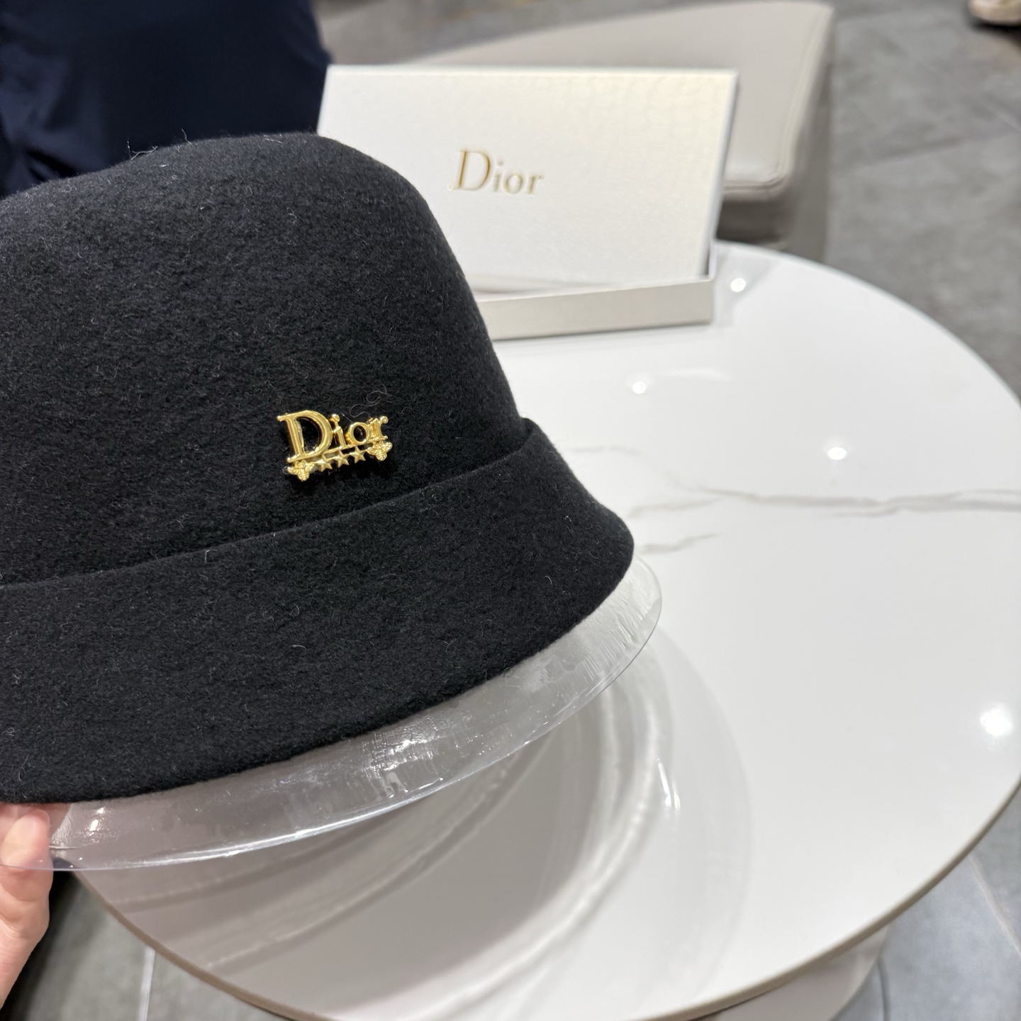 DIOR迪奥品质澳洲羊毛高级感礼帽女秋冬法式优雅气质名媛风渔夫帽