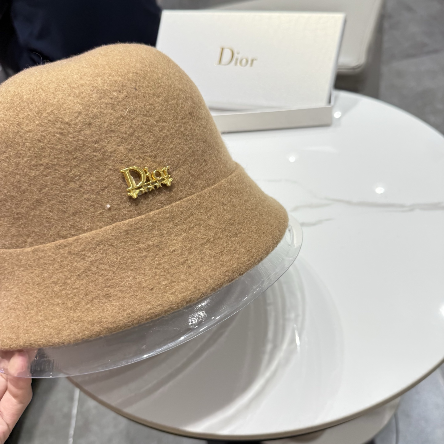 DIOR迪奥品质澳洲羊毛高级感礼帽女秋冬法式优雅气质名媛风渔夫帽