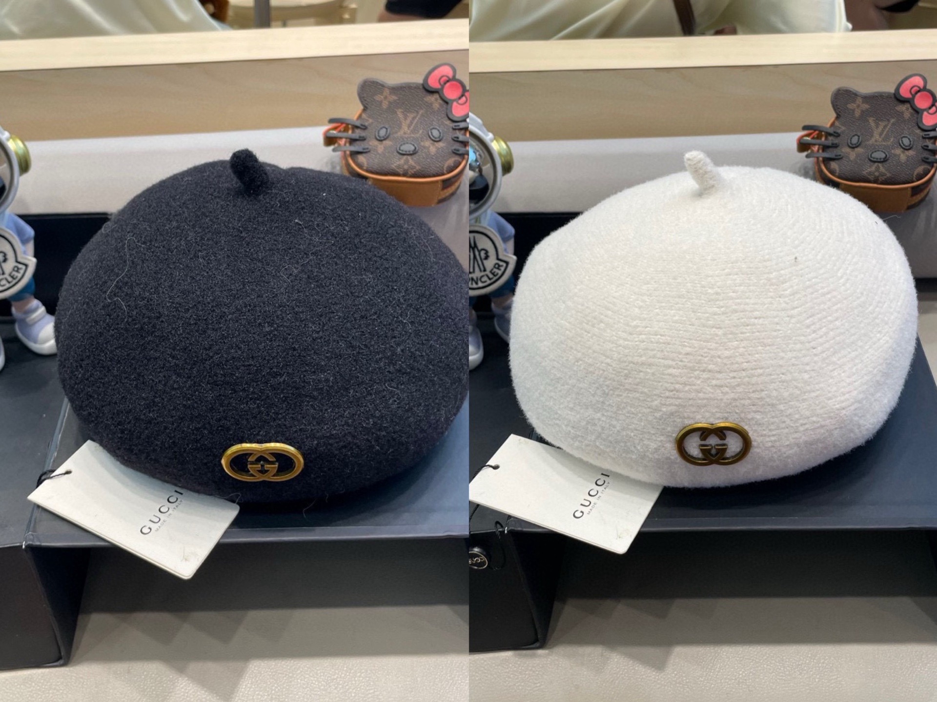 GUCCI古奇贝雷帽女秋冬韩版日系百搭纯色针织文艺画家帽南瓜帽蓓蕾帽子