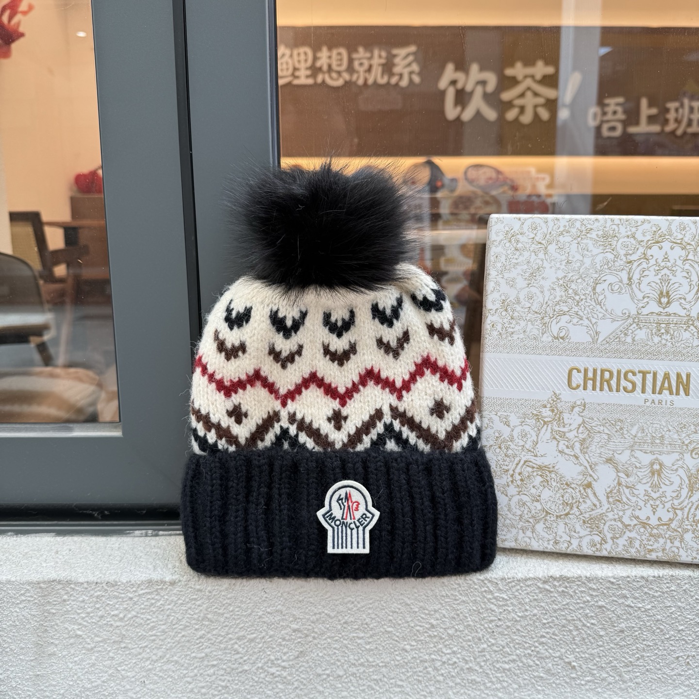 蒙口冬季加绒加厚防寒保暖针织帽毛球氛围感毛线帽护耳百搭时尚帽子女