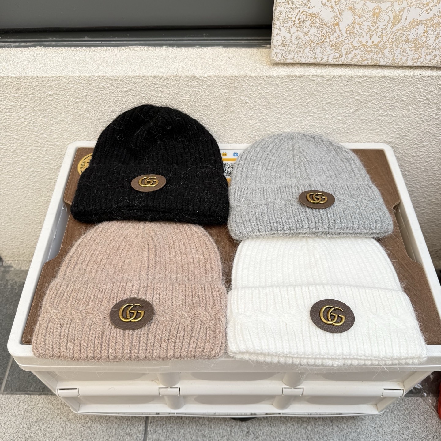 Gucci古奇秋冬新款毛线帽，兔毛面料，男女同款