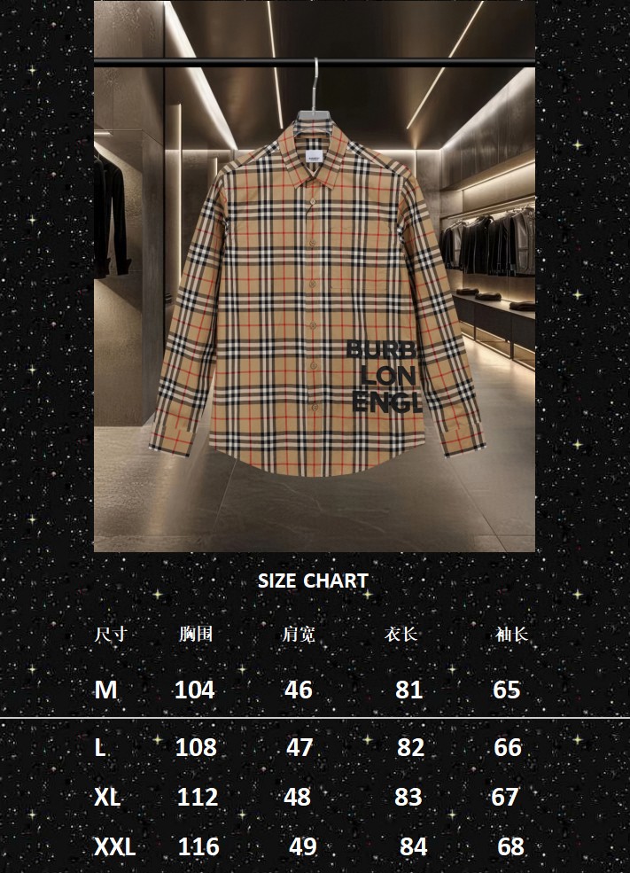 P148 巴宝莉 burberry
爆款来袭 🅱️字母胶印vintage 男女同款格纹长袖衬衫系列 2025ss官网新款长袖 衬衫 衬衣，精美工艺 高端版本，专柜定制面料 透气舒适度高，精工制作，细节处理完美无可挑剔，✅定制logo刻字纽扣，三标齐全。品牌元素设计理念，体现高品质。手感细腻柔软！呈现休闲裁剪，上身版型超赞！🐍码数：M-XXL