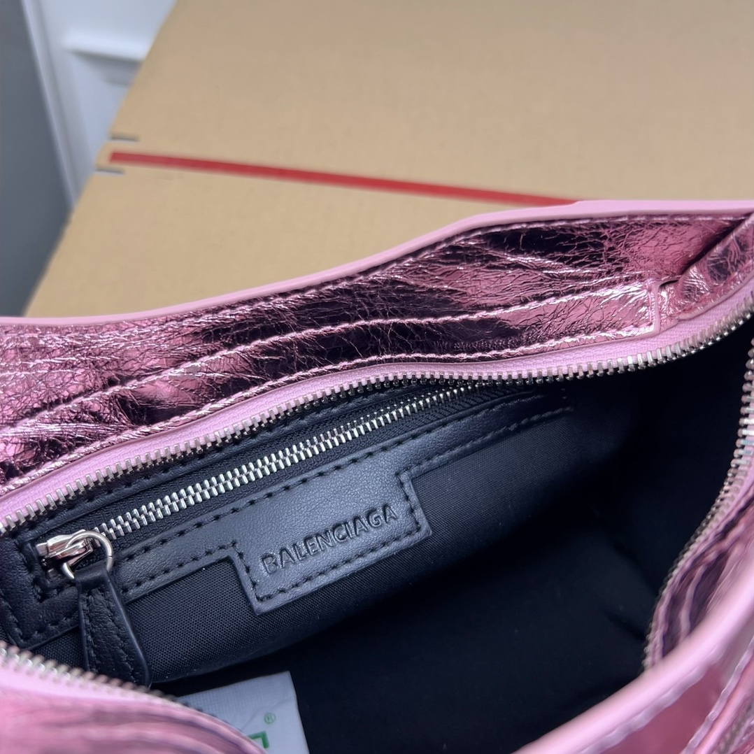 Balenciaga Metallic Pink Moto Top Handle Bag