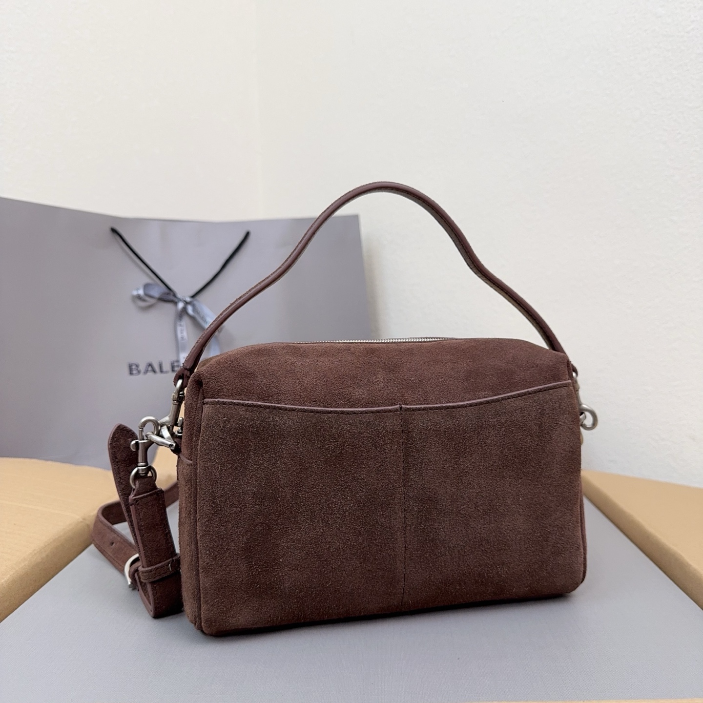 Balenciaga Style Beige Leather Camera Bag style reference detail image 3 from source 776262