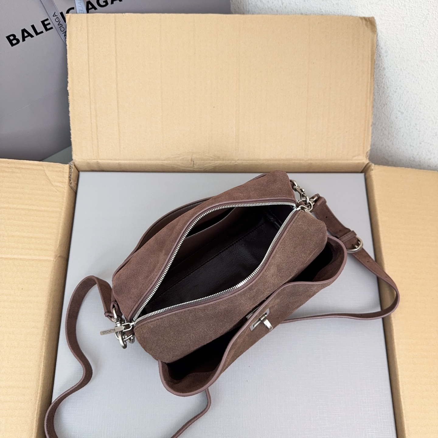 Balenciaga Style Beige Leather Camera Bag style reference detail image 8 from source 776262