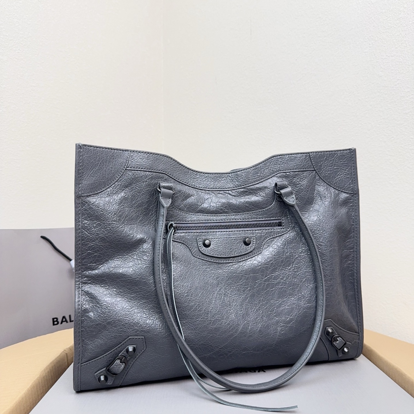 パリスタイル灰色大号トートバッグ