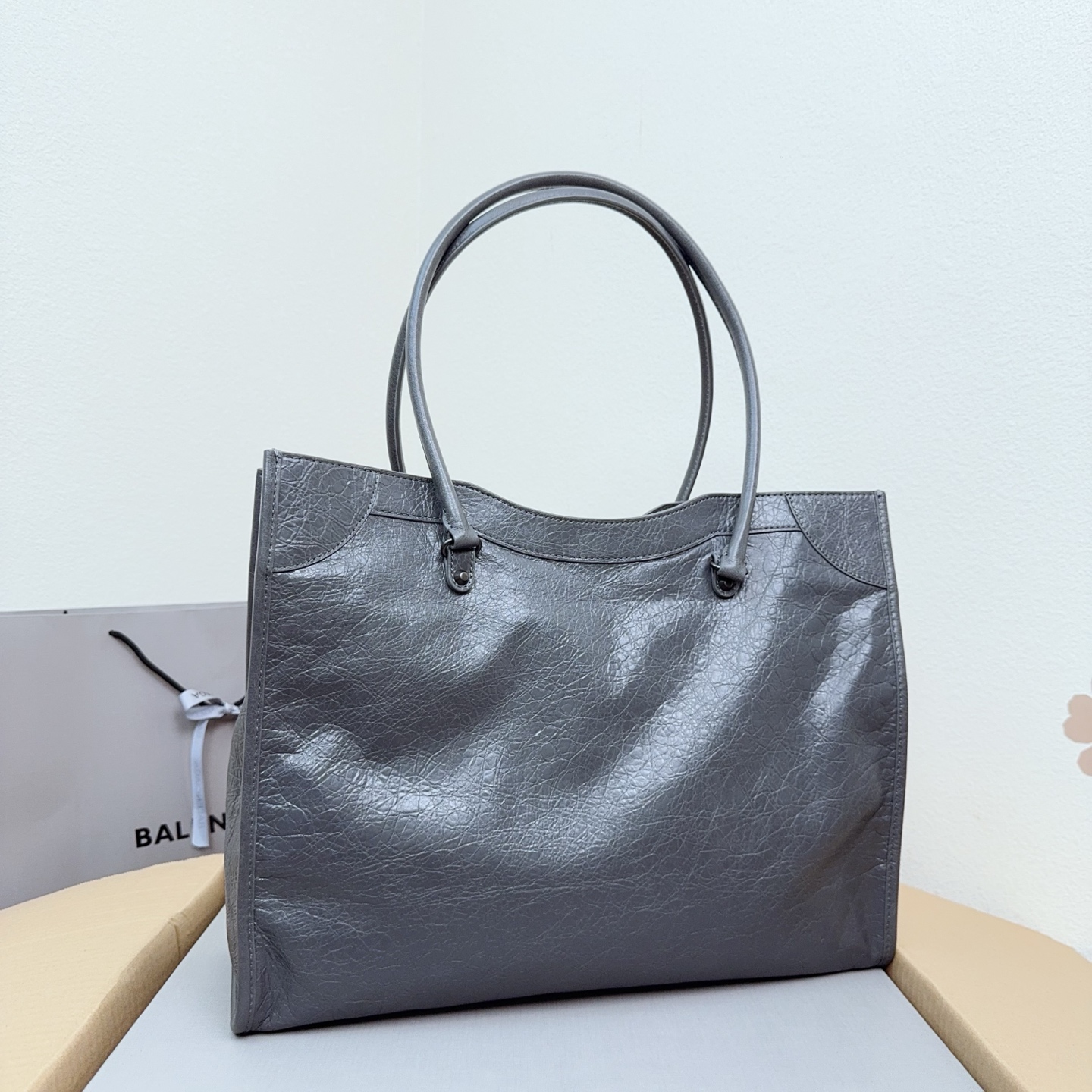 パリスタイル灰色大号トートバッグ