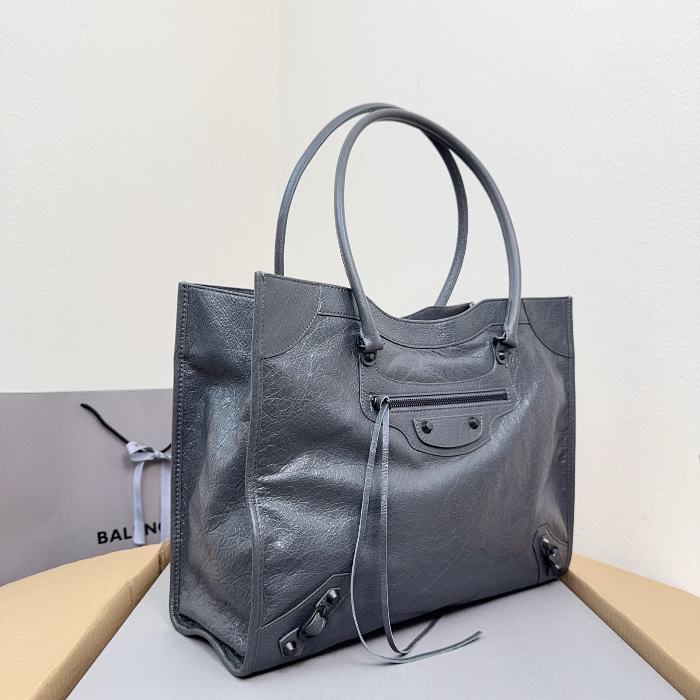 パリスタイル灰色大号トートバッグ