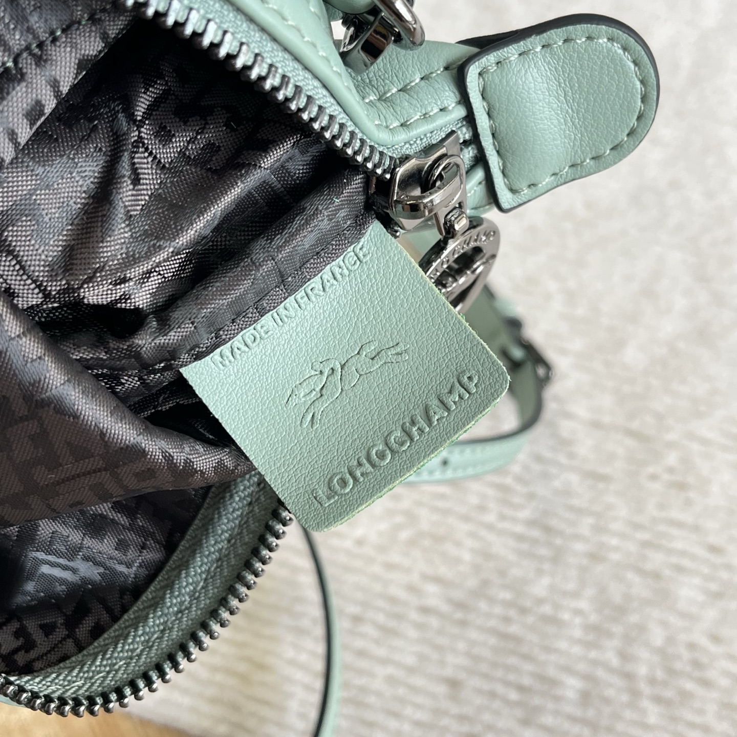 Longchamp Light green details! Internal name