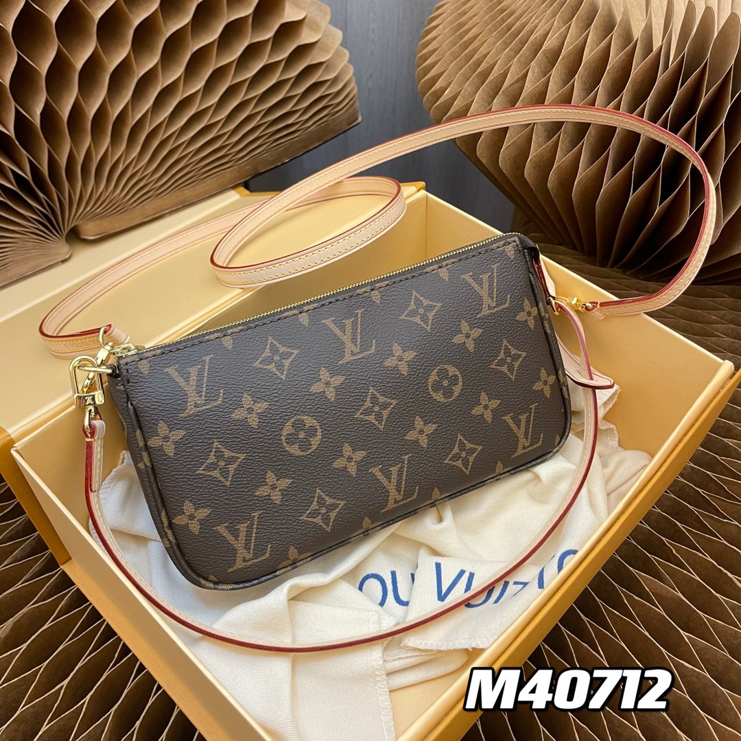 Louis Vuitton Crossbody & Shoulder Bags Monogram Canvas Calfskin Cotton Cowhide Underarm M40712