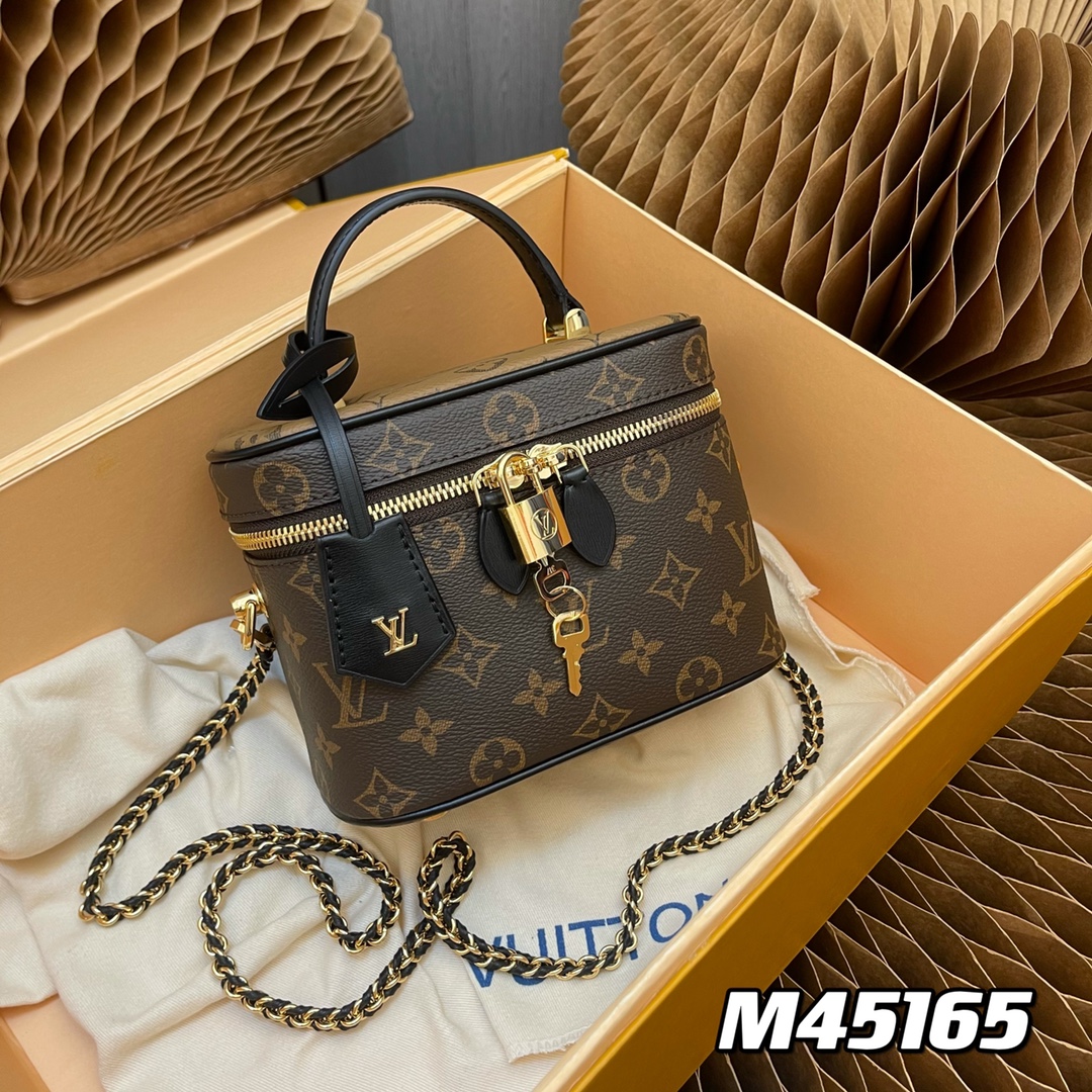 Louis Vuitton Handbags Cosmetic Bags Monogram Reverse Canvas Spring/Summer Collection Chains M45165