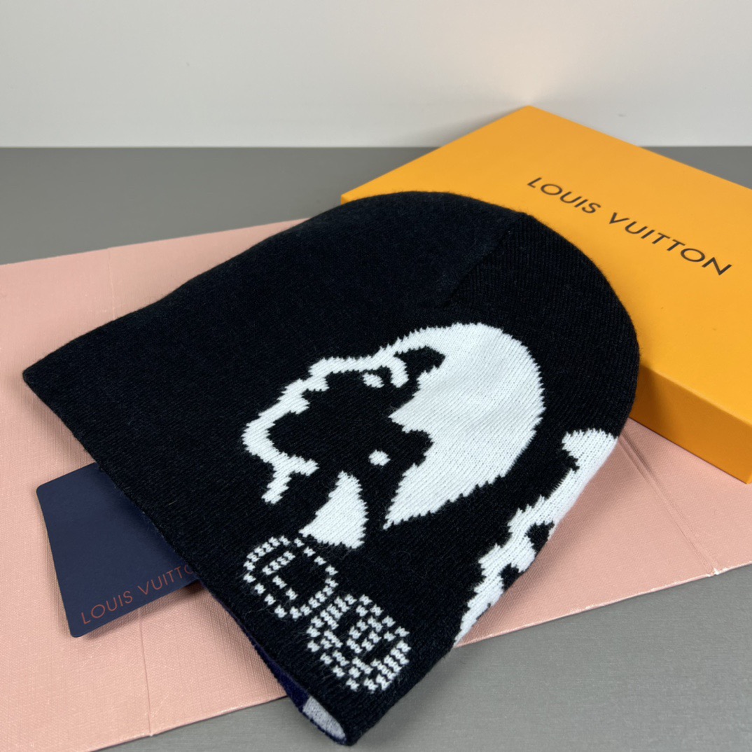 配防尘袋〈对版高品质，羊毛品质认准咯〉路易威登LOUIS VUITTON🎩官方热卖爆款，羊毛针织毛线帽，