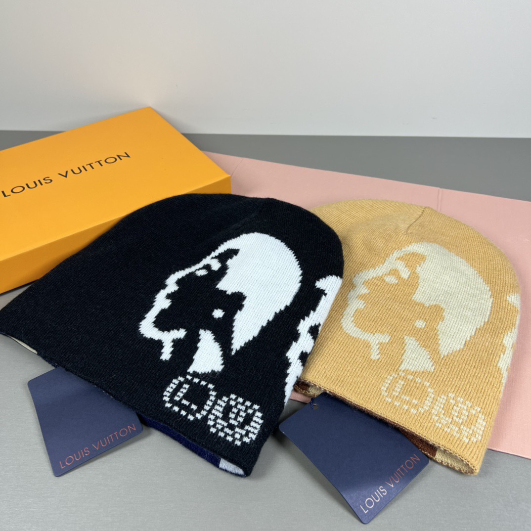 配防尘袋〈对版高品质，羊毛品质认准咯〉路易威登LOUIS VUITTON🎩官方热卖爆款，羊毛针织毛线帽，