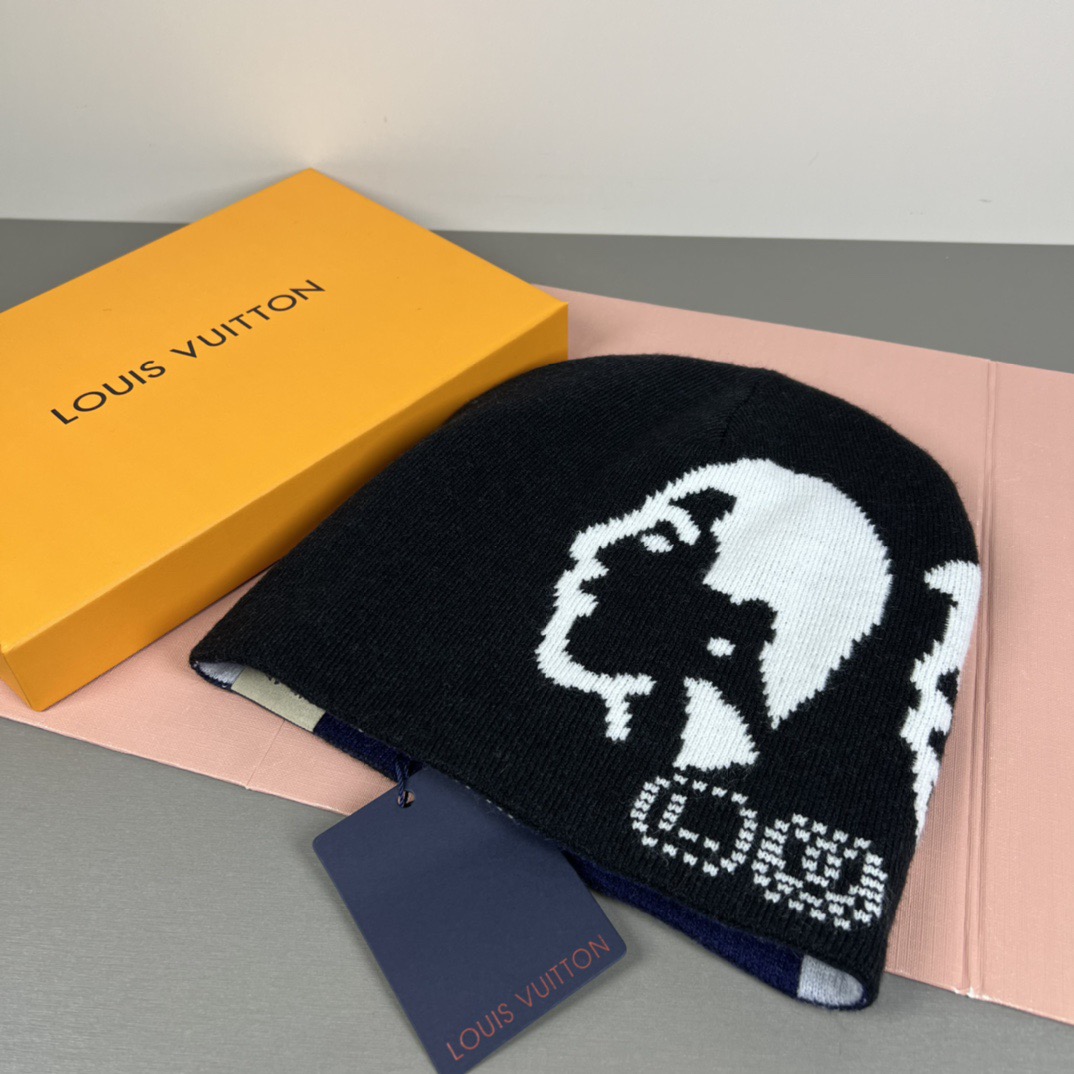 配防尘袋〈对版高品质，羊毛品质认准咯〉路易威登LOUIS VUITTON🎩官方热卖爆款，羊毛针织毛线帽，