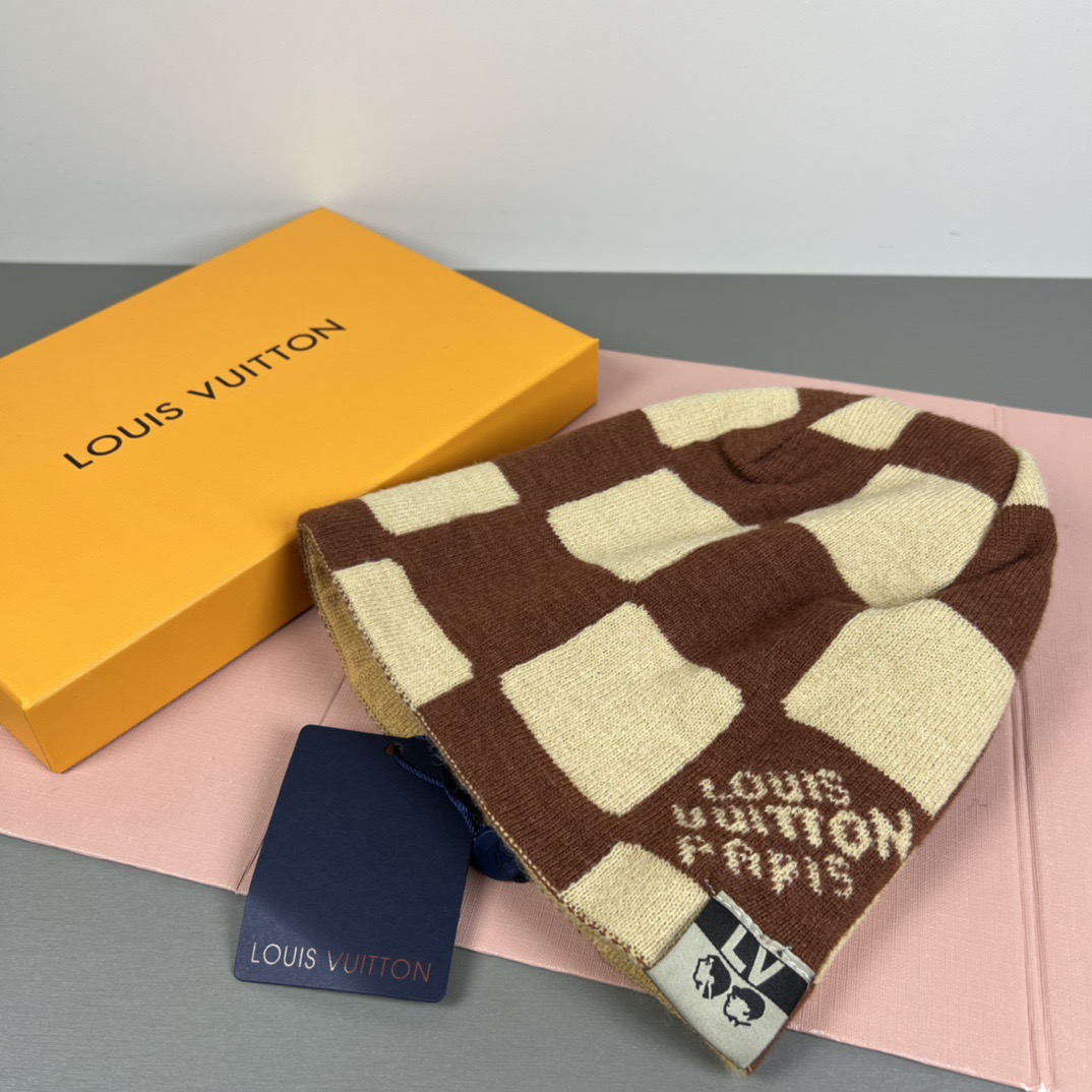配防尘袋〈对版高品质，羊毛品质认准咯〉路易威登LOUIS VUITTON🎩官方热卖爆款，羊毛针织毛线帽，