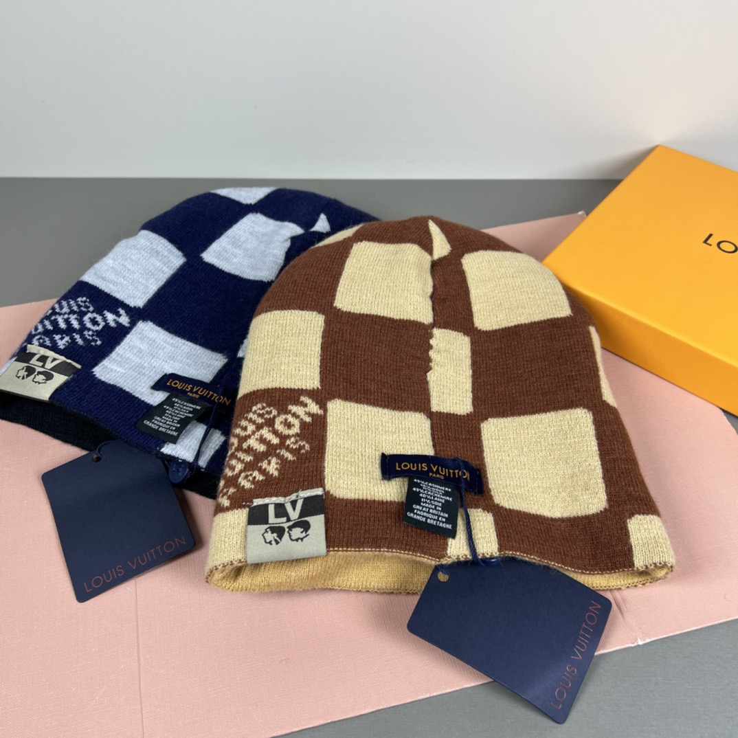 配防尘袋〈对版高品质，羊毛品质认准咯〉路易威登LOUIS VUITTON🎩官方热卖爆款，羊毛针织毛线帽，