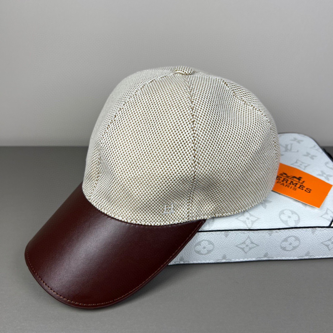 🌾HERMÈS (爱马仕)原单棒球帽，经典H， 正品开模订制，原版透气帆布面料+头层牛皮，原厂精钢调节扣