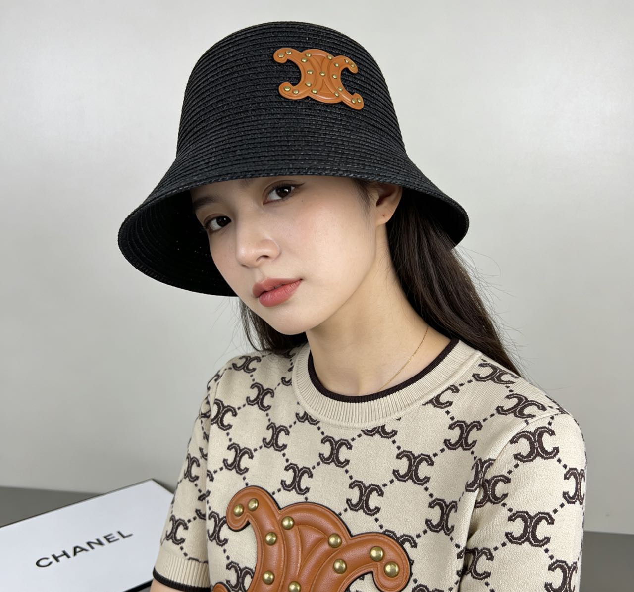 ，思琳CELINE 新款盆帽草帽，小清新，出门必备，纯手工花式编织，柔韧性更强 不易拉断 颜色是比较自然
