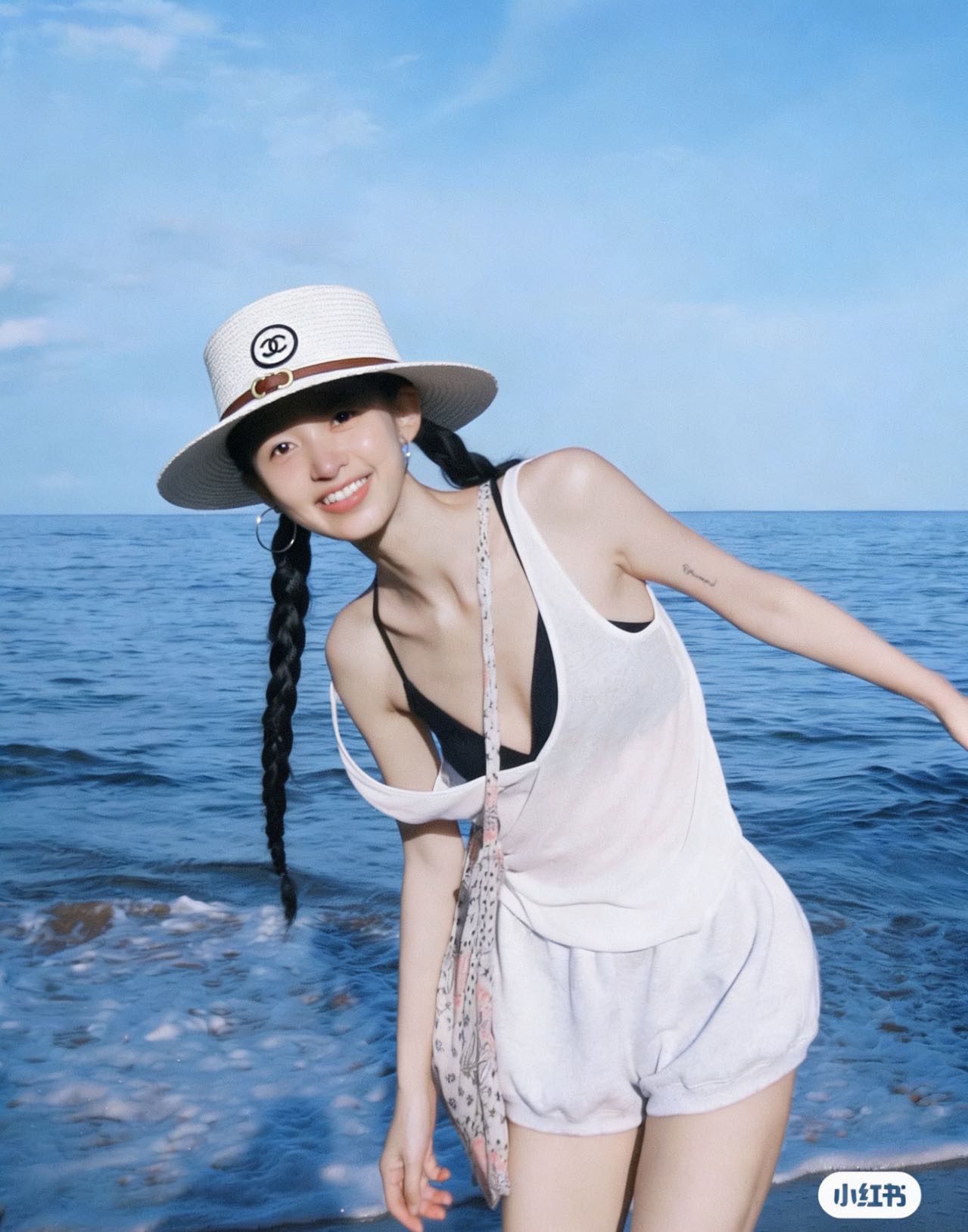Chanel 85 香奈儿CHANEL针织花边草帽