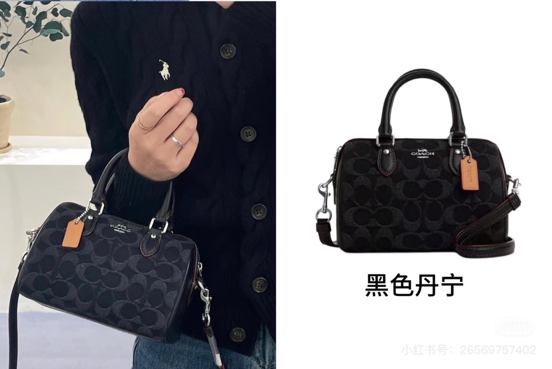 黑色单宁让coach档次看起来都要高几档光面牛皮手柄,包身是有点立体印花,有点绒布的感觉♥️ 2