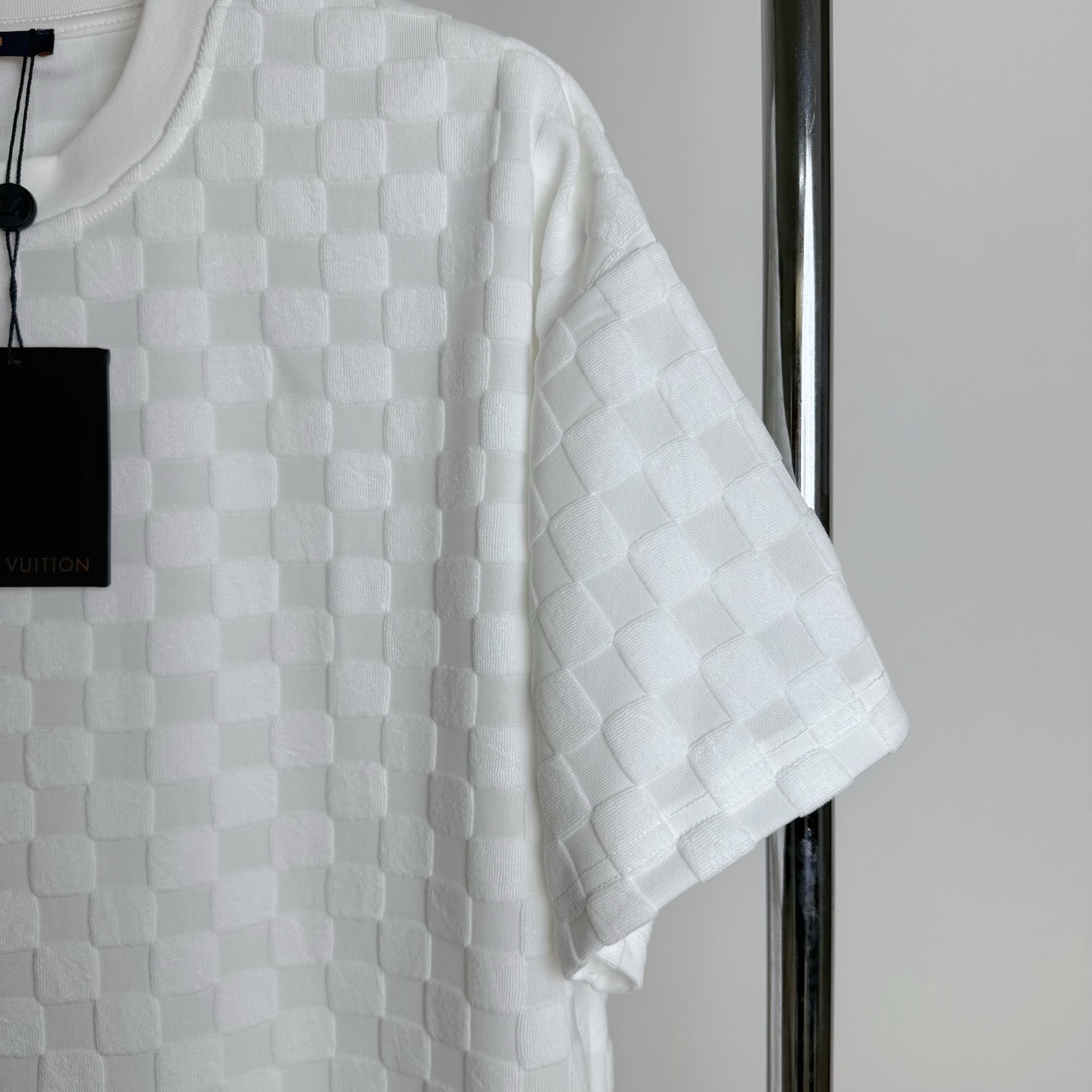 Louis Vuitton LV路易威登2025新款格子纹提花短袖圆领T恤