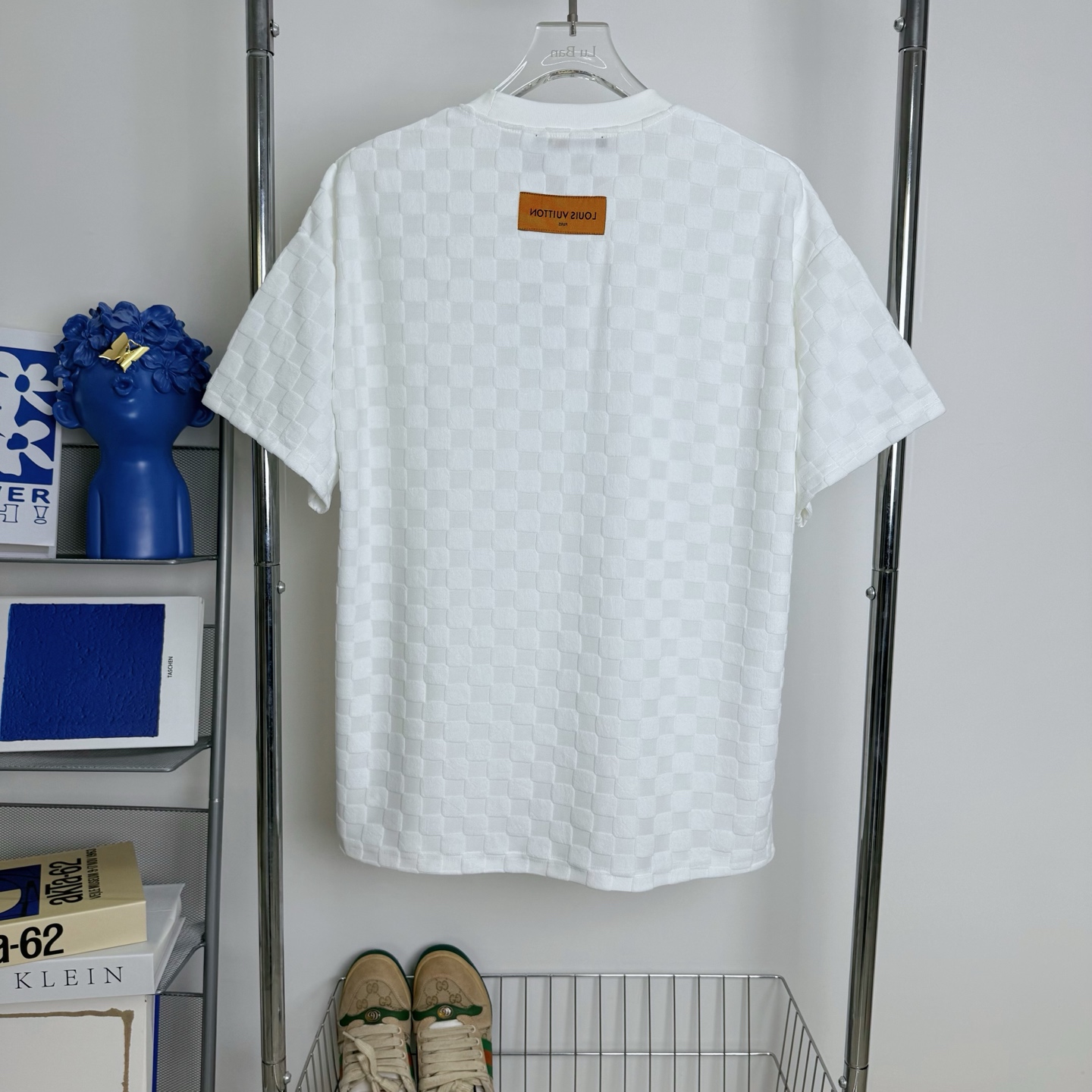 Louis Vuitton LV路易威登2025新款格子纹提花短袖圆领T恤