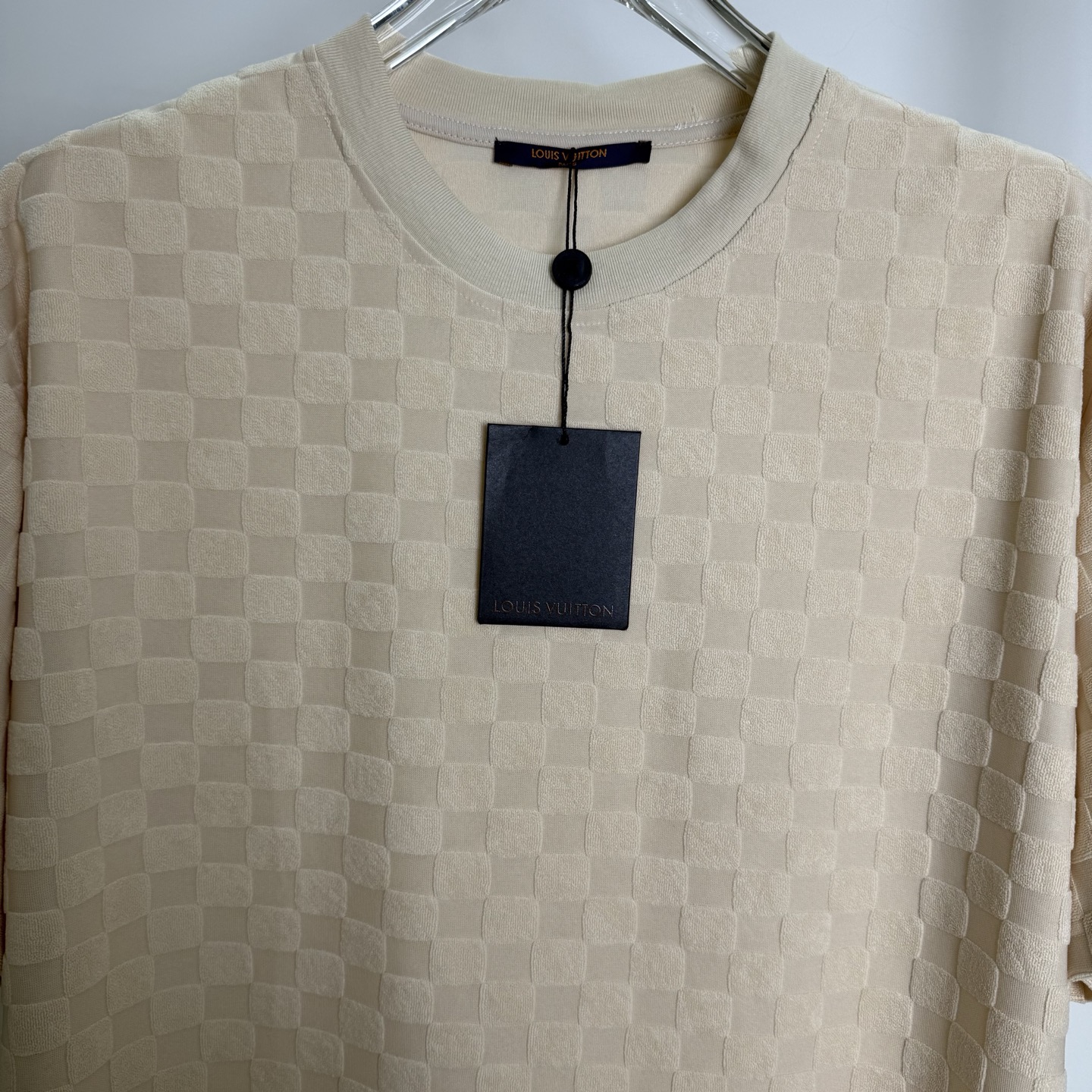Louis Vuitton LV路易威登2025新款格子纹提花短袖圆领T恤