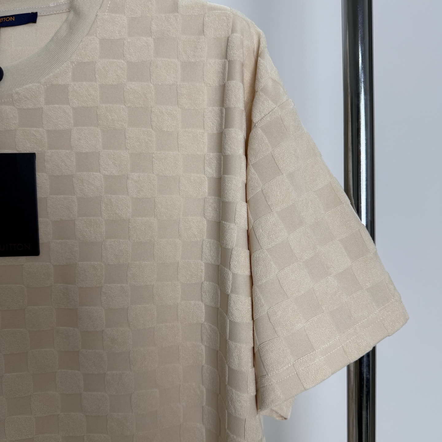Louis Vuitton LV路易威登2025新款格子纹提花短袖圆领T恤